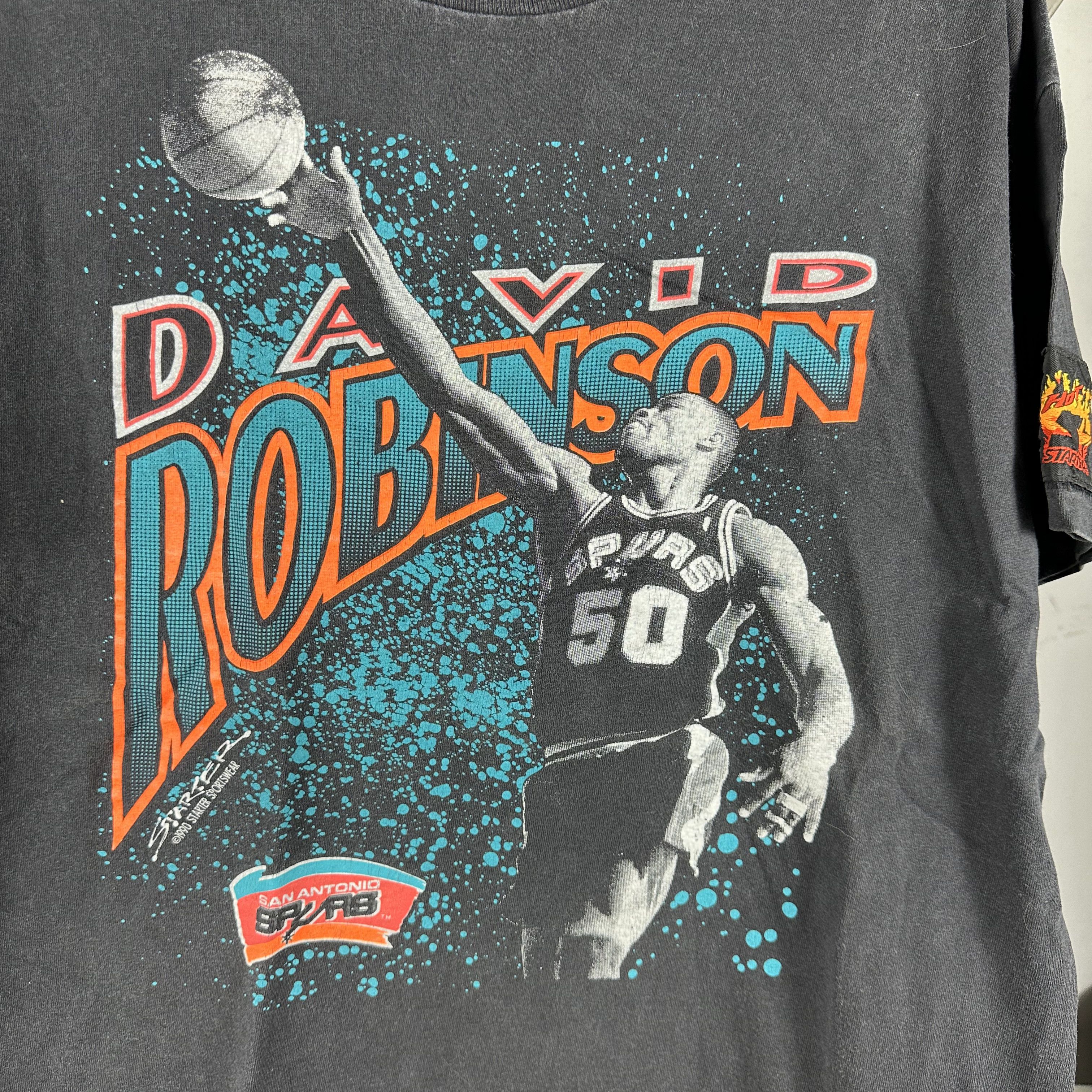 Vintage 1990 David Robinson San Antonio Spurs NBA Starter T-Shirt Size US XL / EU 56 / 4 - 2 Thumbnail