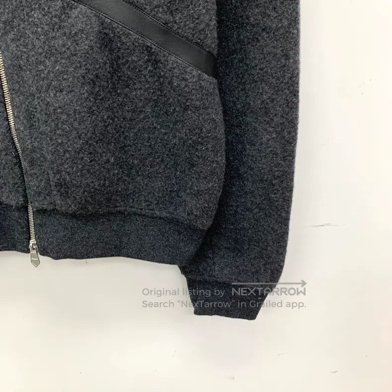 Hermes Hermes Black Leather Trim Sheep Wool V-Neck Zip-Up Long Sl Size US XL / EU 56 / 4 - 4 Thumbnail