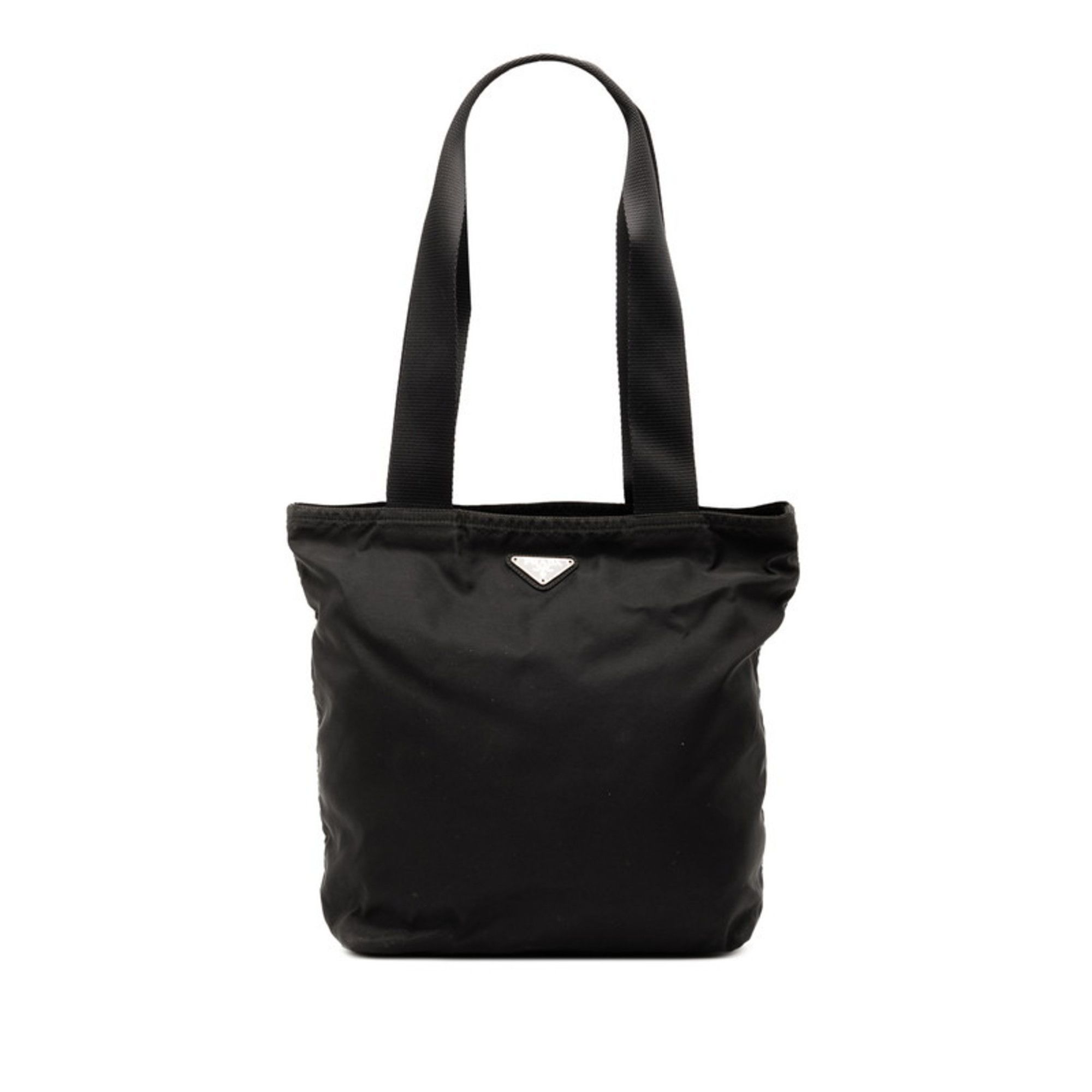 Prada Prada Triangle Logo Tote Bag, Black Nylon, Women's Size ONE SIZE - 1 Thumbnail