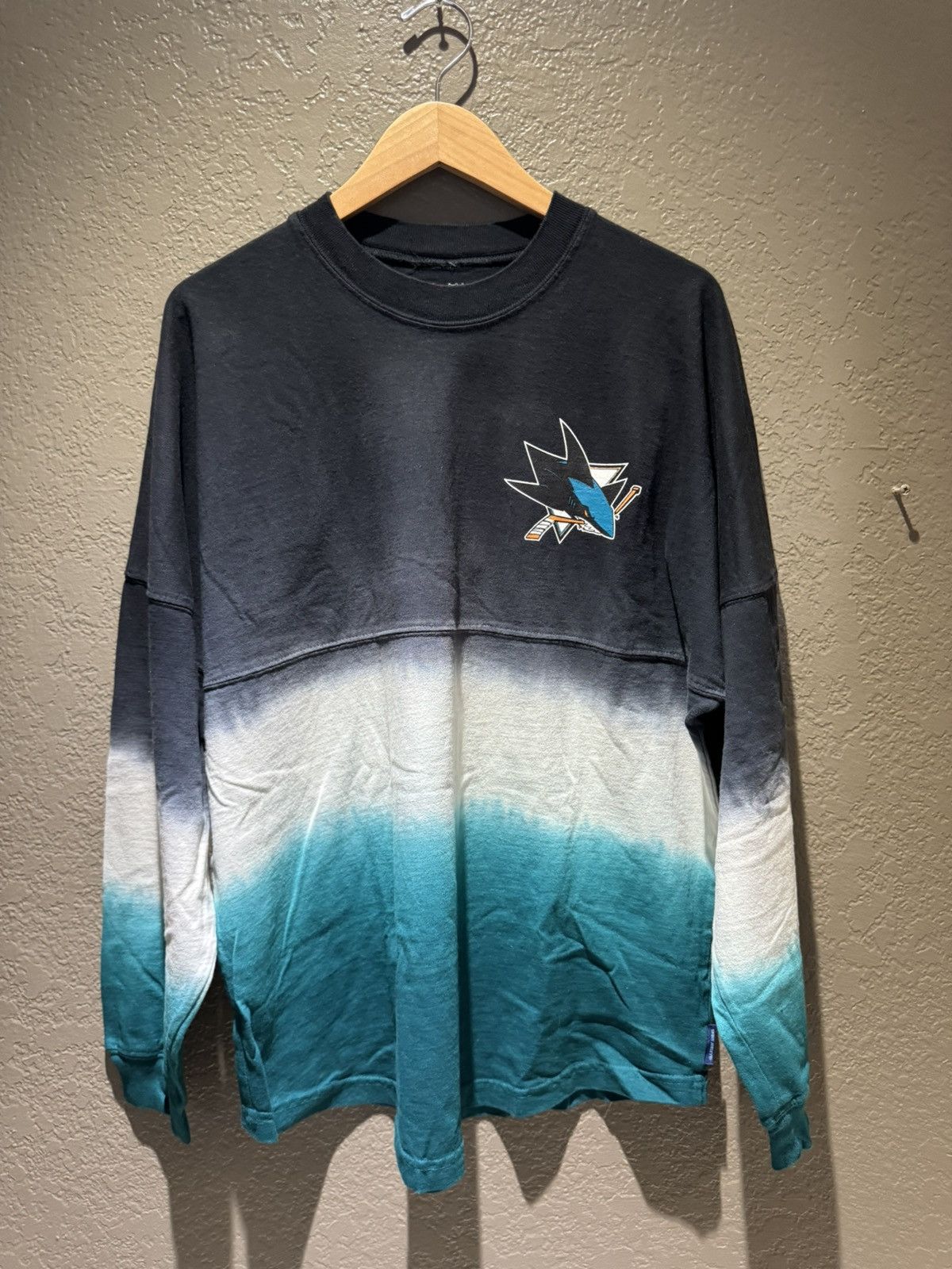 NHL San Jose Sharks Long Sleeve Cut & Sew Medium Puff Print Tee Size US M / EU 48-50 / 2 - 1 Thumbnail