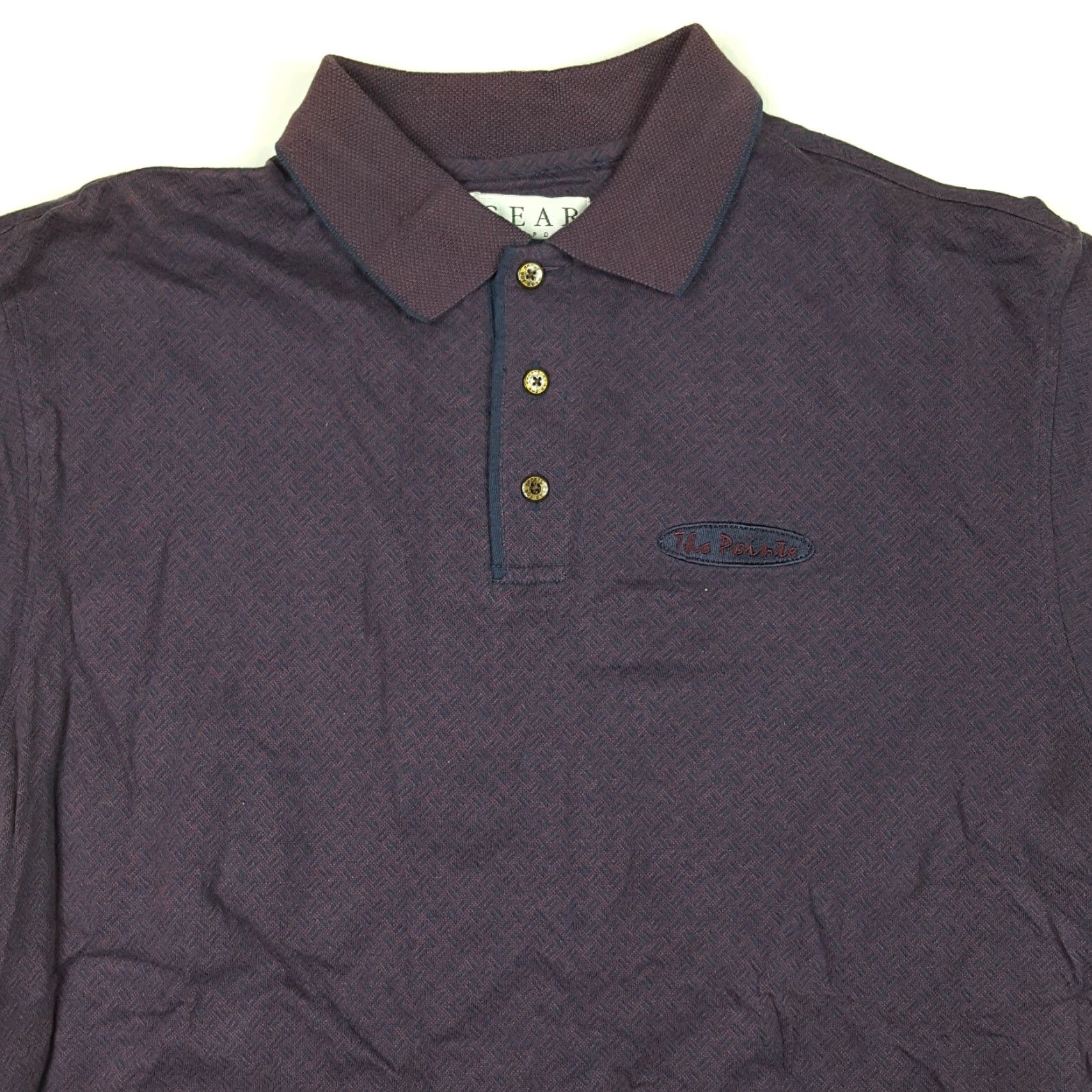 Vintage VINTAGE gea Polo Shirt Mens Size L Wine Short Sleeve Golf Club Collared 90s Retro Geometric Knit Cotton Shirt Size US L / EU 52-54 / 3 - 2 Thumbnail