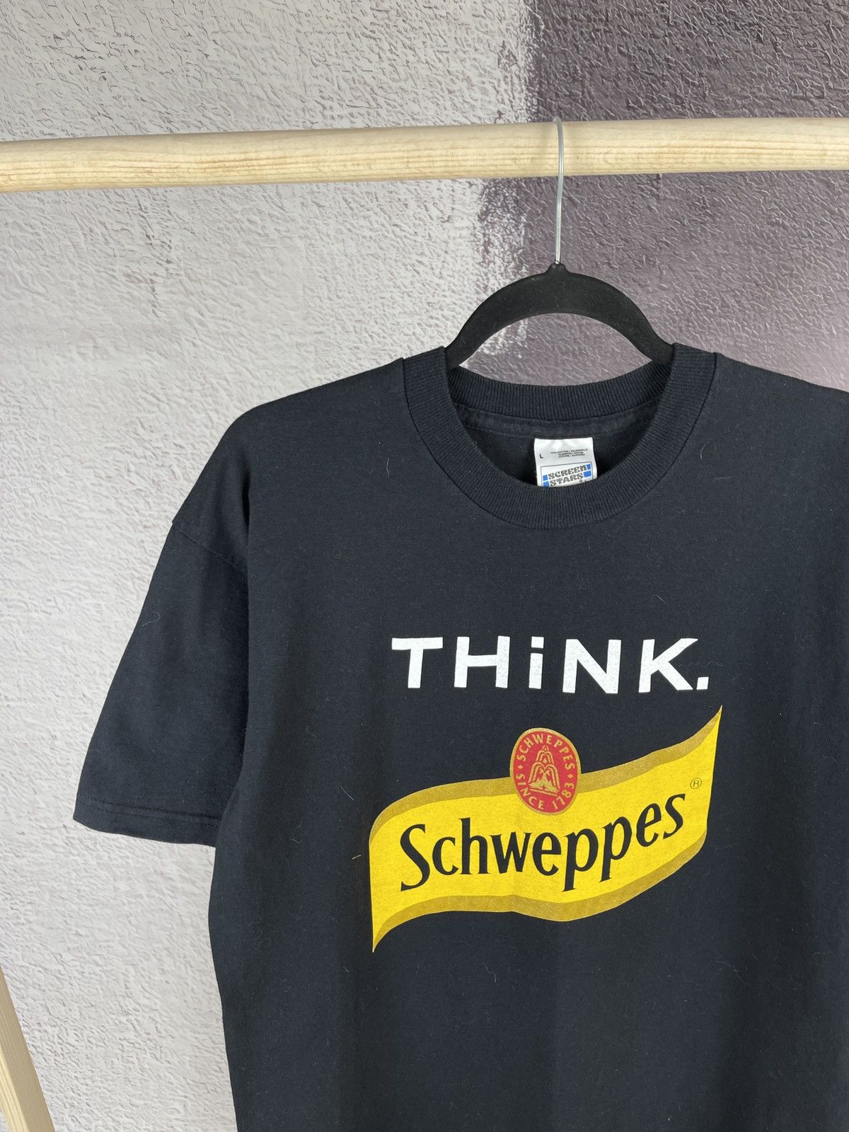 Vintage Screen Stars vintage 90s y2k Think Schweppes tee shirt Size US L / EU 52-54 / 3 - 3 Thumbnail