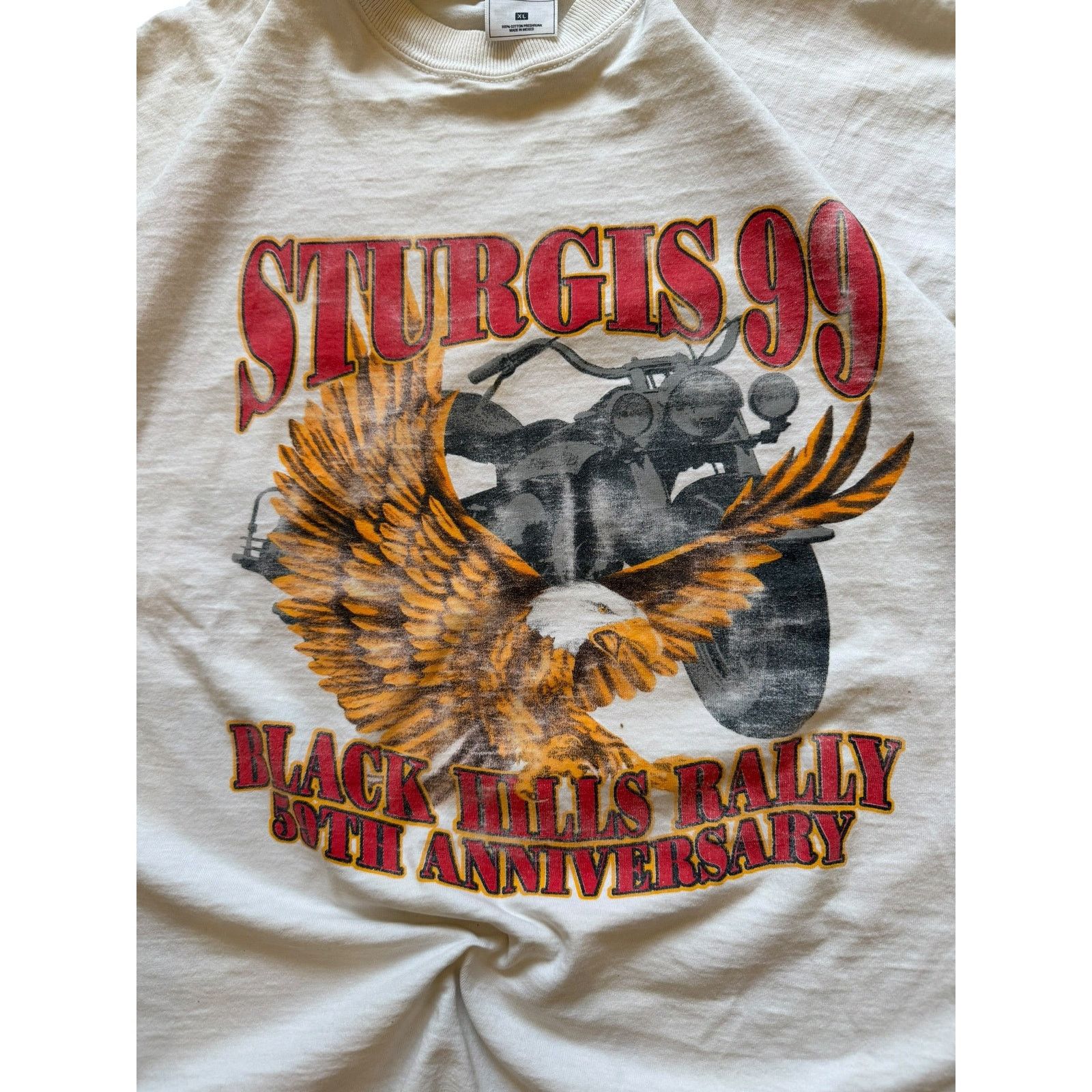 Vintage Vintage Sturgis 99 Black Hills Rally Eagle & Mt Rushmore Tee Size US L / EU 52-54 / 3 - 3 Thumbnail