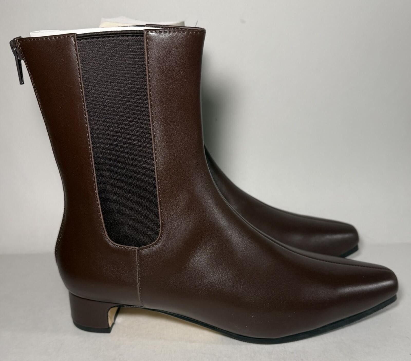 Quince QUINCE Italian Leather Kitten Heel Ankle Bootie Espresso Size US 7.5 / IT 37.5 - 1 Thumbnail