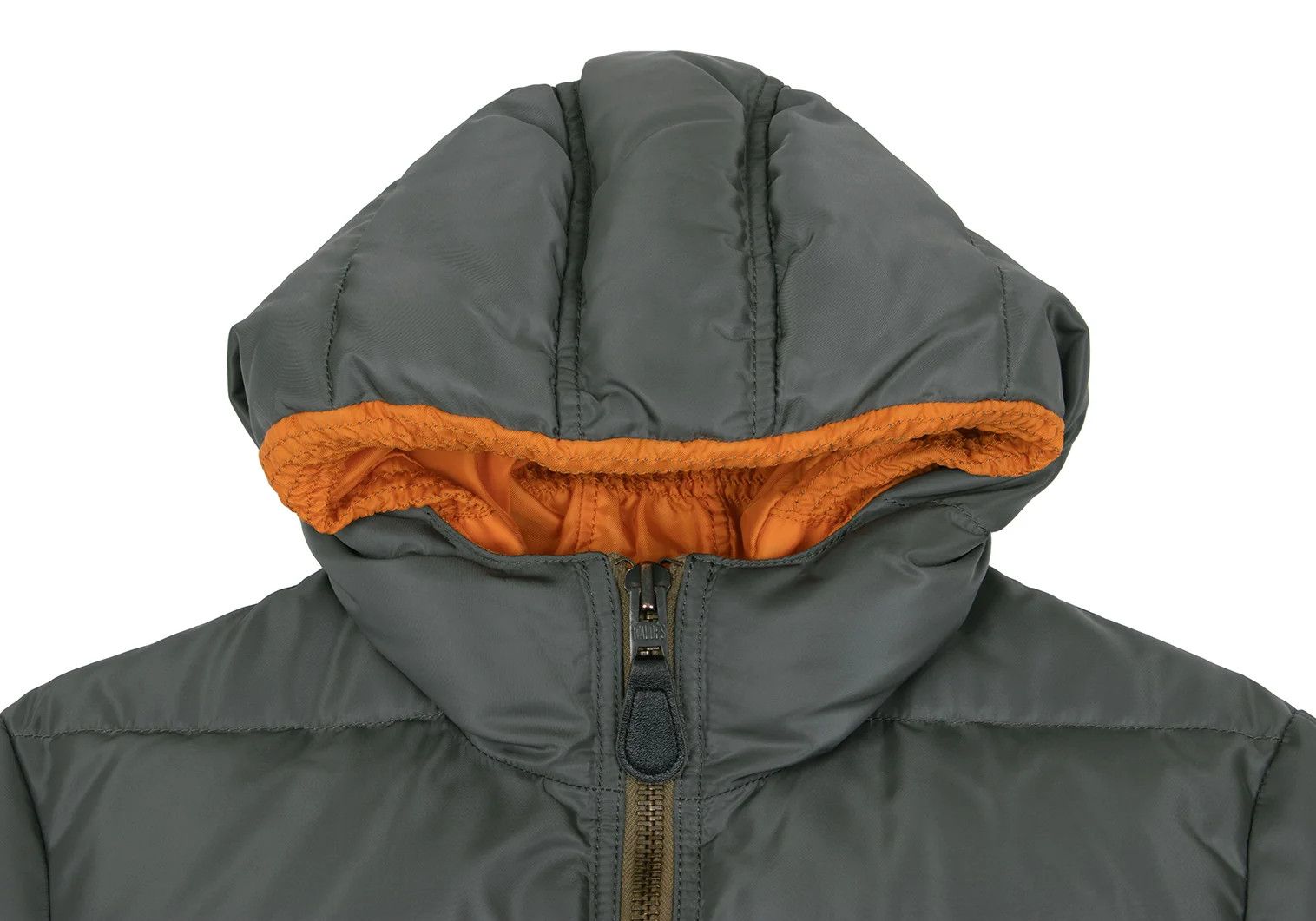 Junya Watanabe Patch Hooded Down Jacket in Khaki Orange, Size M Size US M / EU 48-50 / 2 - 3 Thumbnail