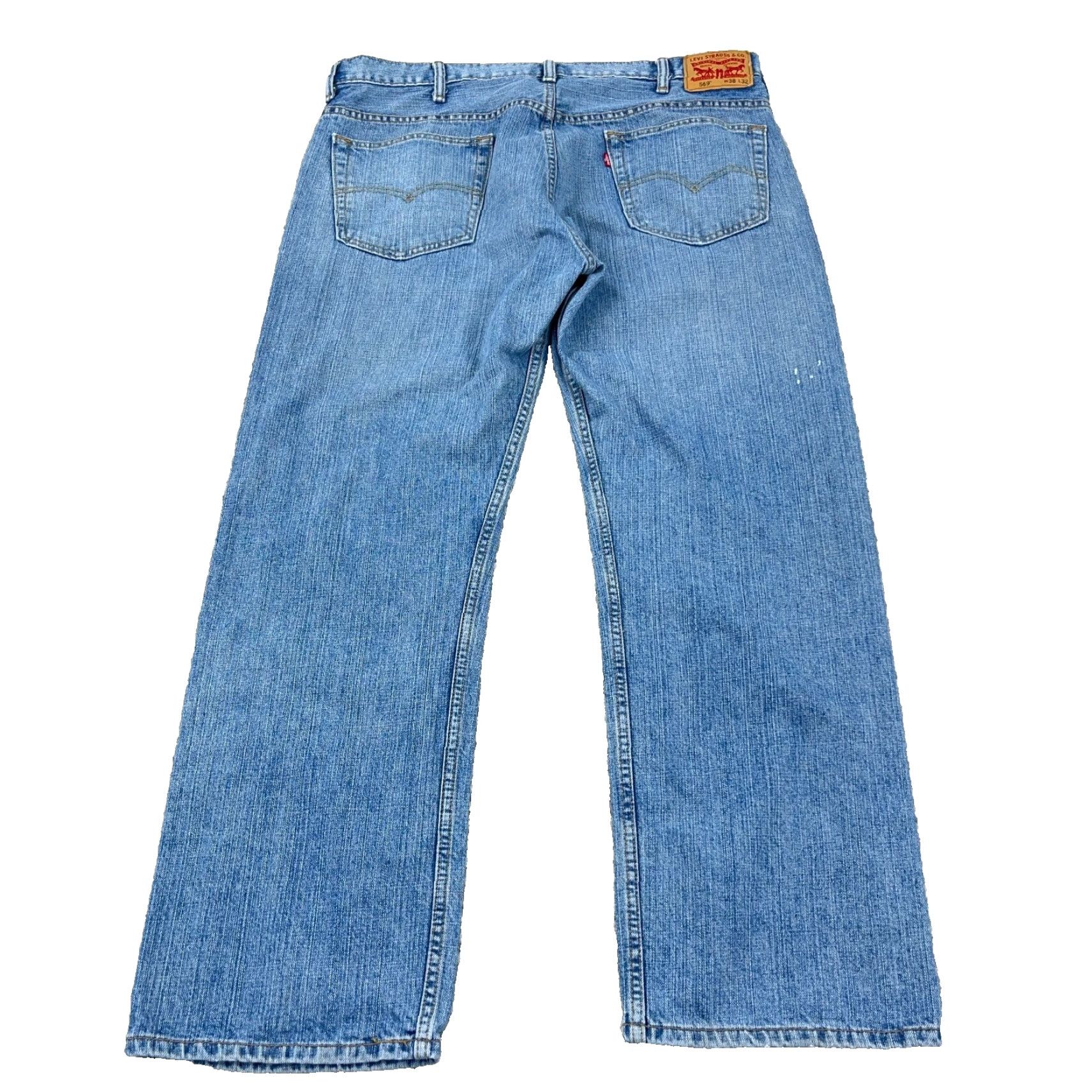 Levi's Levi's 569 Jeans Men 38x30 Straight Loose Fit Medium Wash Distressed Streetwear Blue Size US 38 / EU 54 - 2 Thumbnail