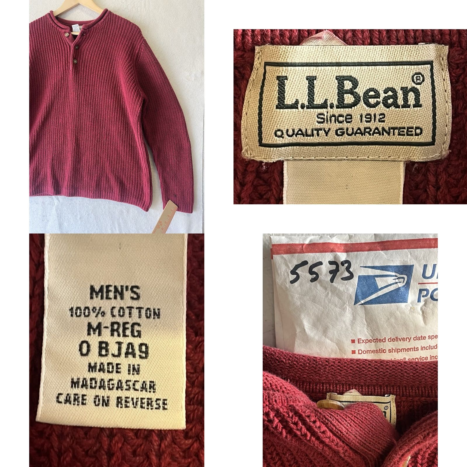 Vintage LL Bean Men’s M Red Cotton Sweater Rib Henley Size US M / EU 48-50 / 2 - 8 Thumbnail