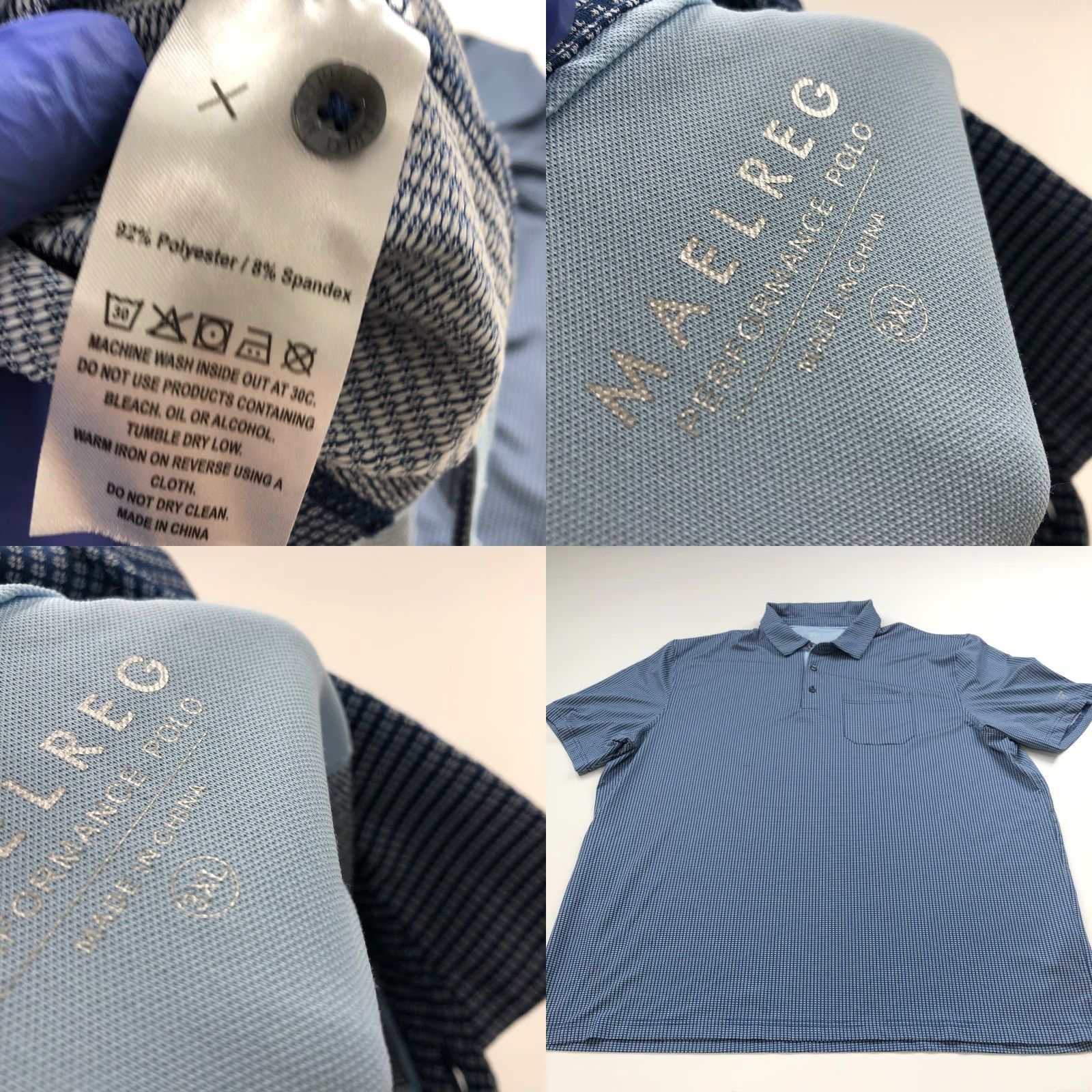 Vintage Maelreg Performance Polo Shirt 3XL Blue All Over Print Polo Shirt Men Short Sleeve Polo Golf Shirt Size US XXL / EU 58 / 5 - 8 Thumbnail