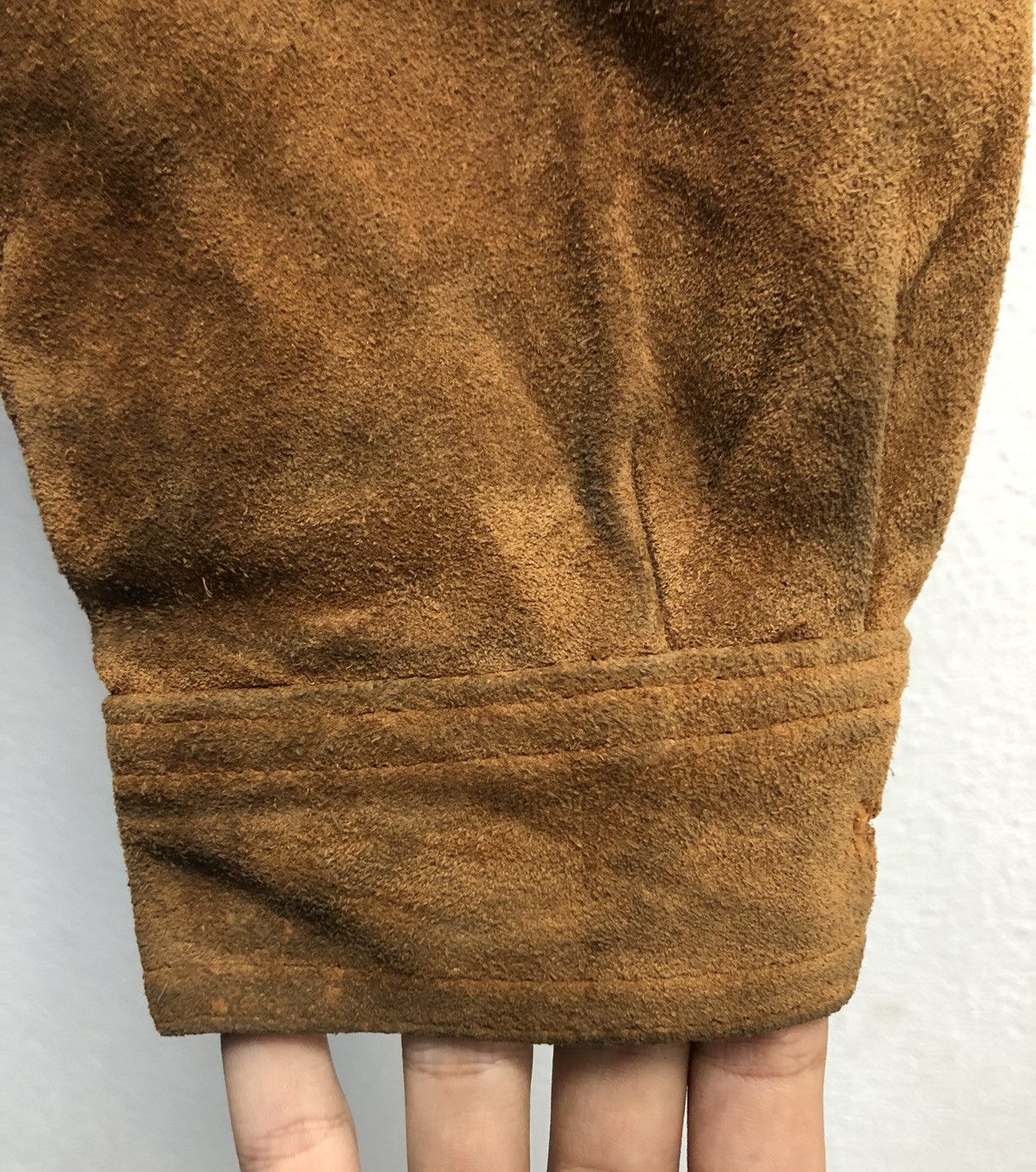 Leather Vintage Suede Jacket with Faux Fur Collar – Gelzone Basic Size US M / EU 48-50 / 2 - 9 Thumbnail