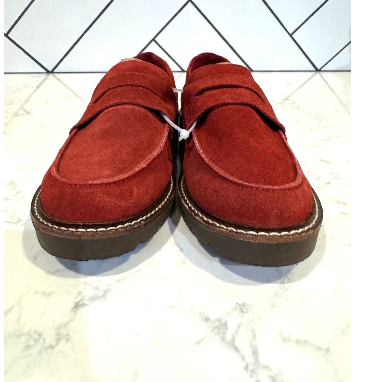 Anne Klein Anne Klein Emmylou Lug Sole Loafers suede maroon size 7 Size US 7 / IT 37 - 3 Thumbnail