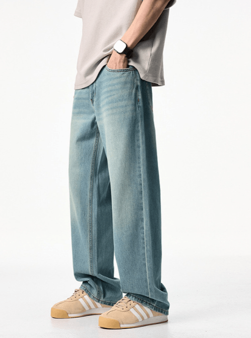 Japanese Brand × Jean Men's American loose wide-leg washed distressed jeans Size US 32 / EU 48 - 3 Thumbnail