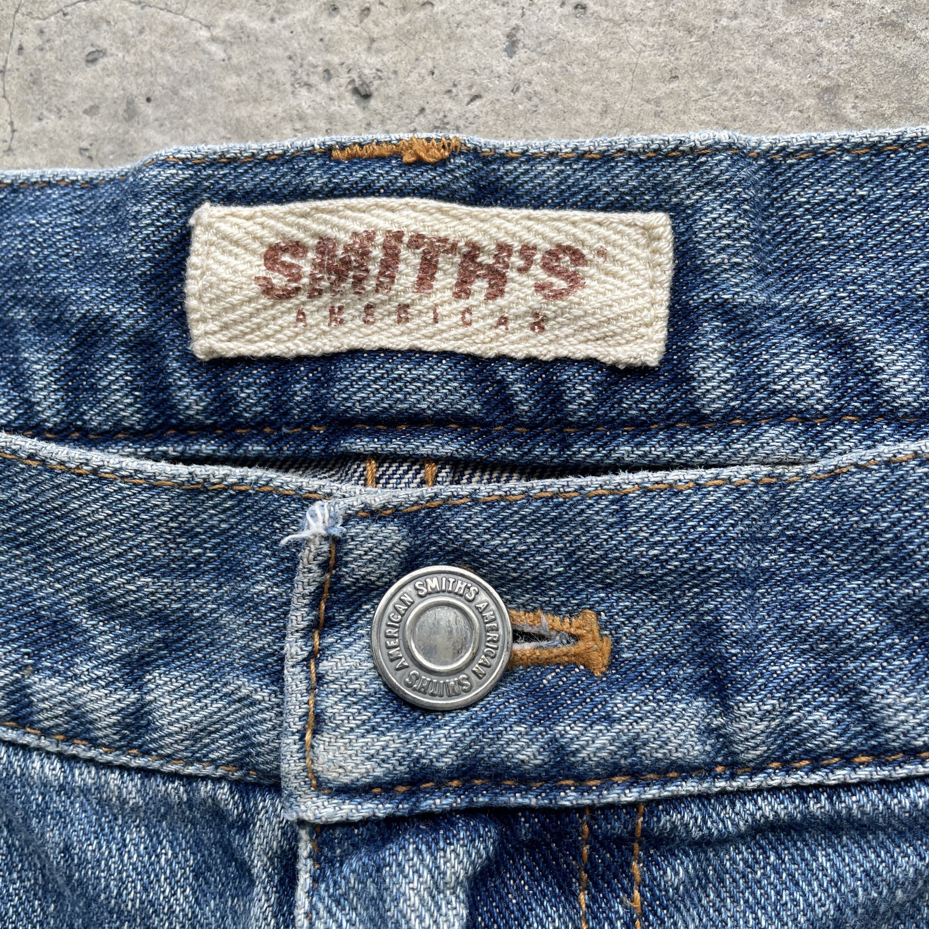Jean × Vintage VINTAGE SMITH’S AMERICAN FADED DENIM BAGGY JEANS PANTS W35 Size US 35 - 6 Thumbnail