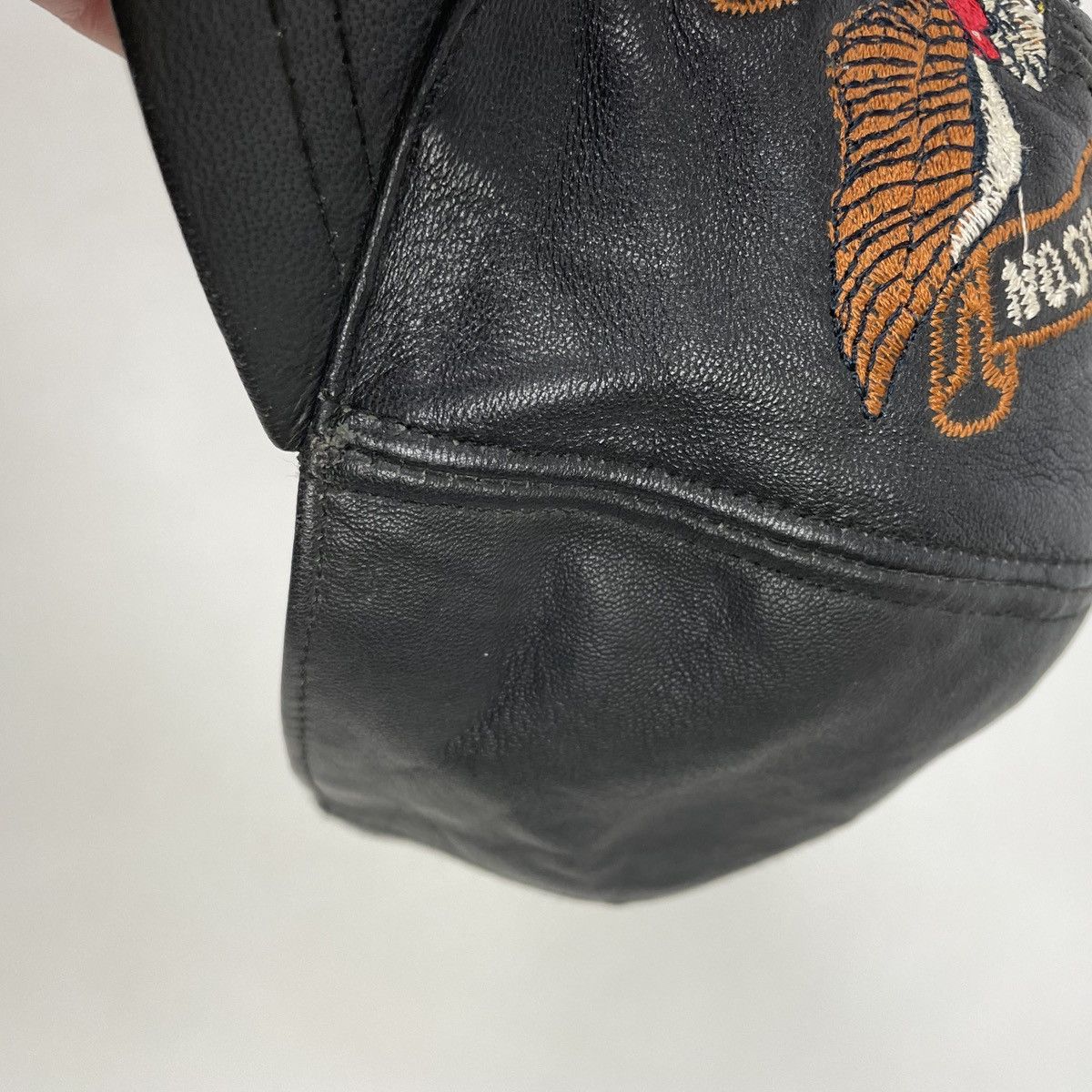 Vintage 1990's Vintage Harley Davidson USA Leather Hat Cap Eagle Size ONE SIZE - 9 Thumbnail