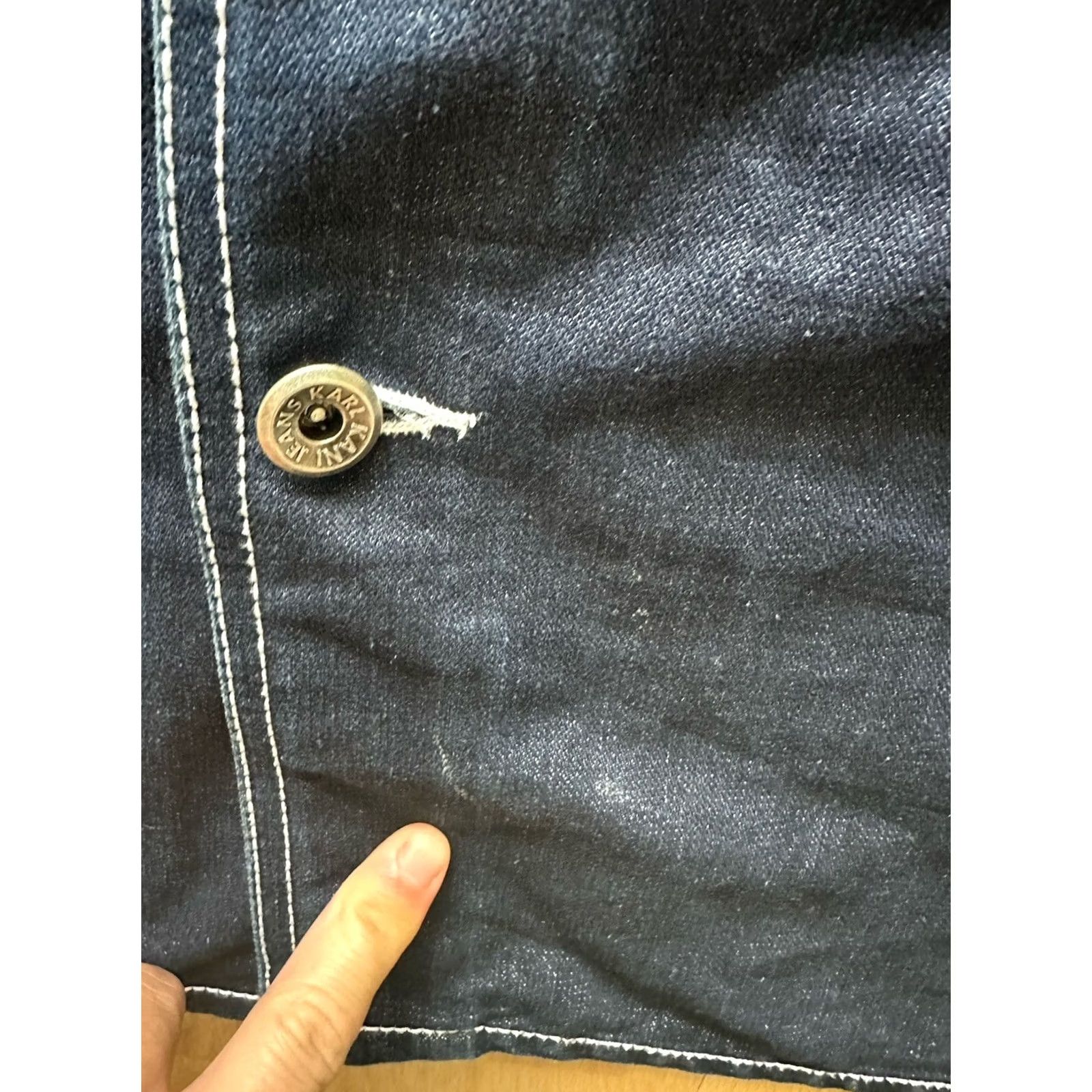 Karl Kani VINTAGE 90s Karl Kani Denim Jacket Shirt XL Jeans Button-up Long Sleeve Blue Tupac Unisex Adults Mens Womens Size US XL / EU 56 / 4 - 4 Thumbnail
