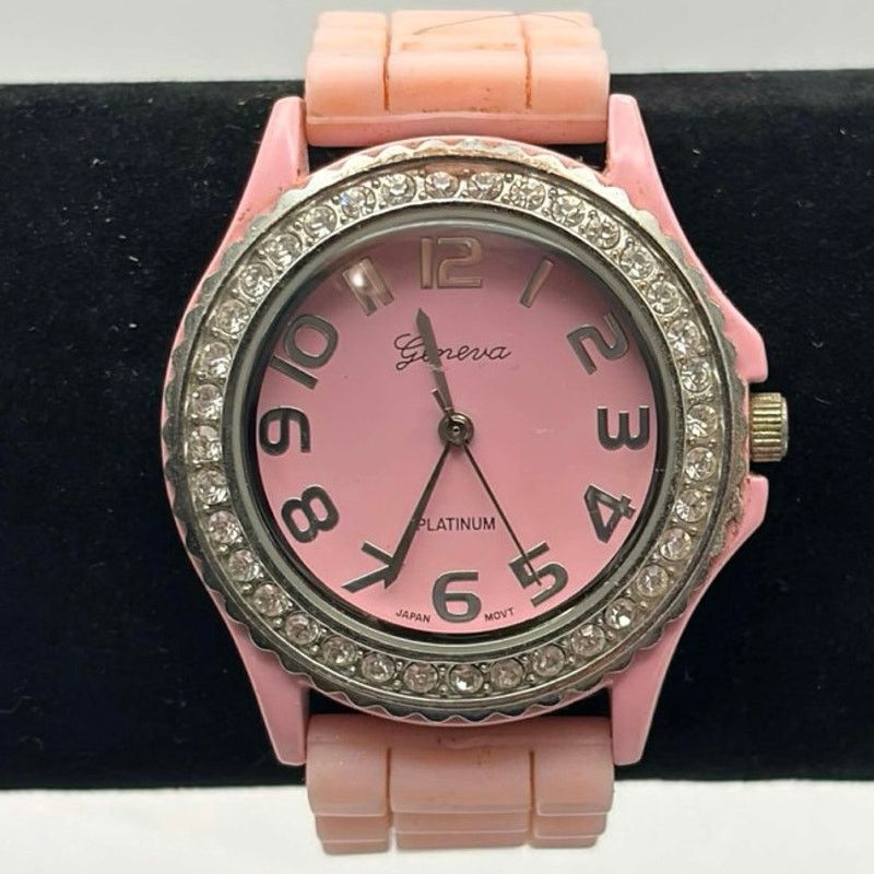 Geneva Pink Crystal Geneva Watch Size ONE SIZE - 1 Thumbnail
