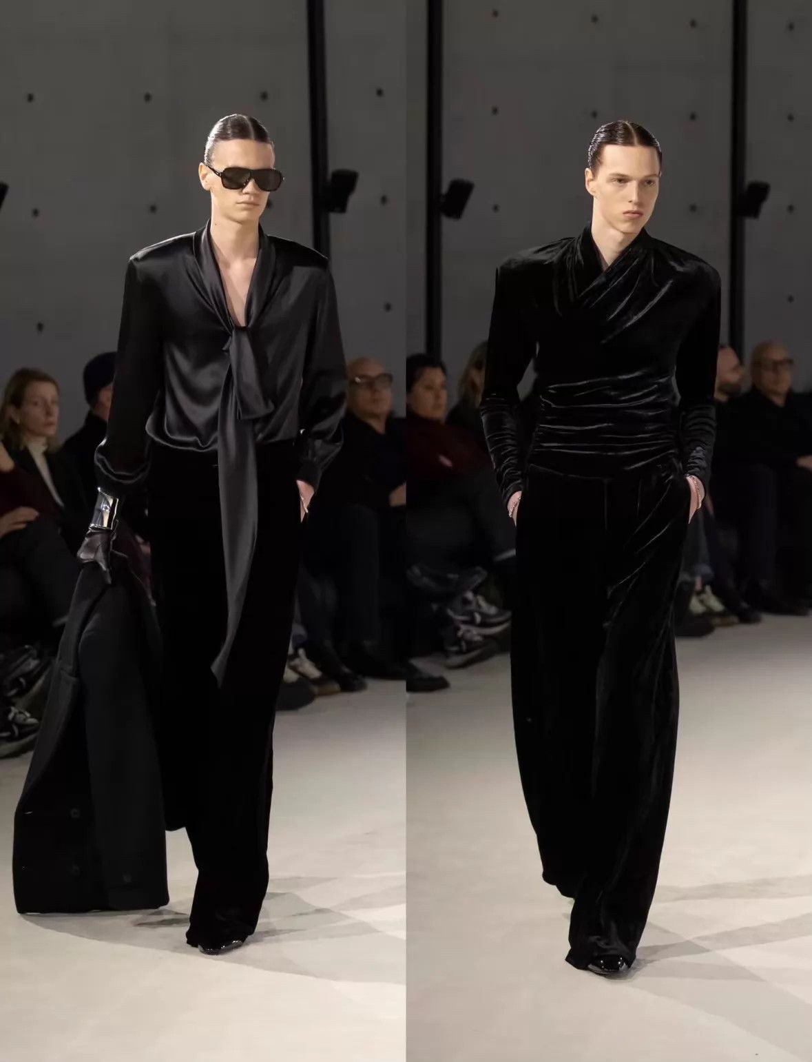 Saint Laurent Paris Saint Laurent 23FW Runway Silk Tie Shirt Black 37XS Size US XS / EU 42 / 0 - 8 Thumbnail
