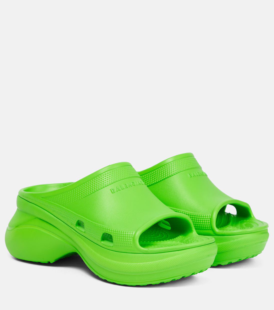 Balenciaga × Crocs o1la1rc1a0824 Pool Crocs Slide Sandals in Green Size US 9.5 / IT 39.5 - 2 Thumbnail