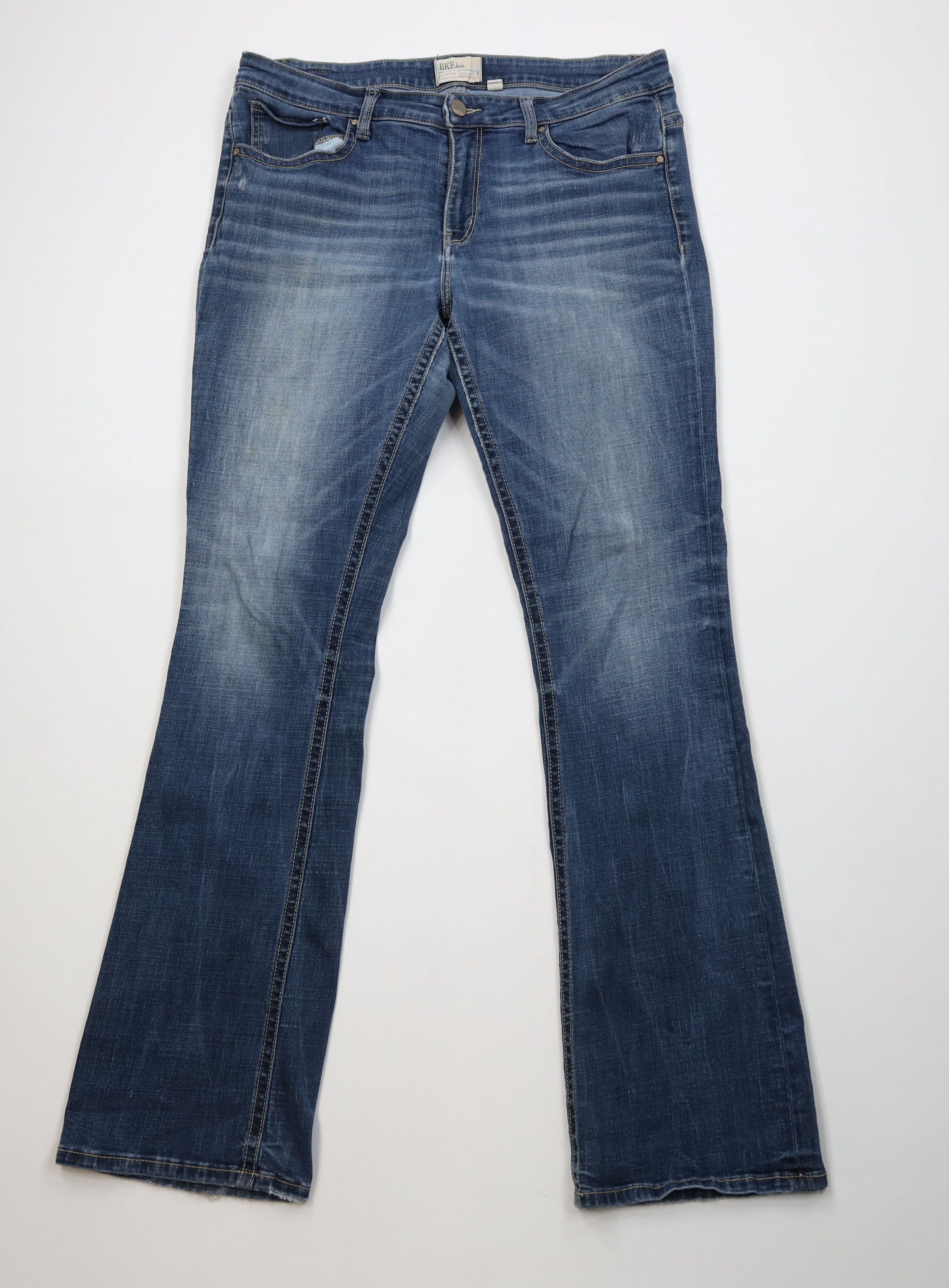 Vintage Buckle BKE Stitch Payton Flared Bootcut Denim Jeans Blue Size 33" - 1 Thumbnail