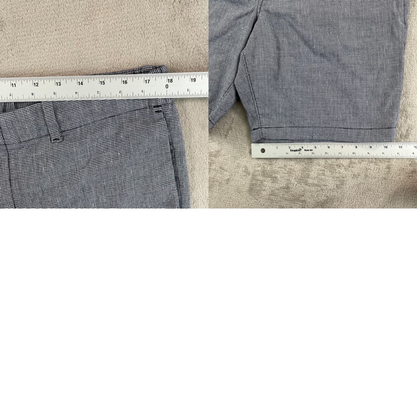 Banana Republic VINTAGE Banana Republic Aiden Shorts Men 35 Blue Chino Linen Blend Geometric Houndstooth Casual Zip Front Pockets 35 Regular Men Size US 35 - 8 Thumbnail