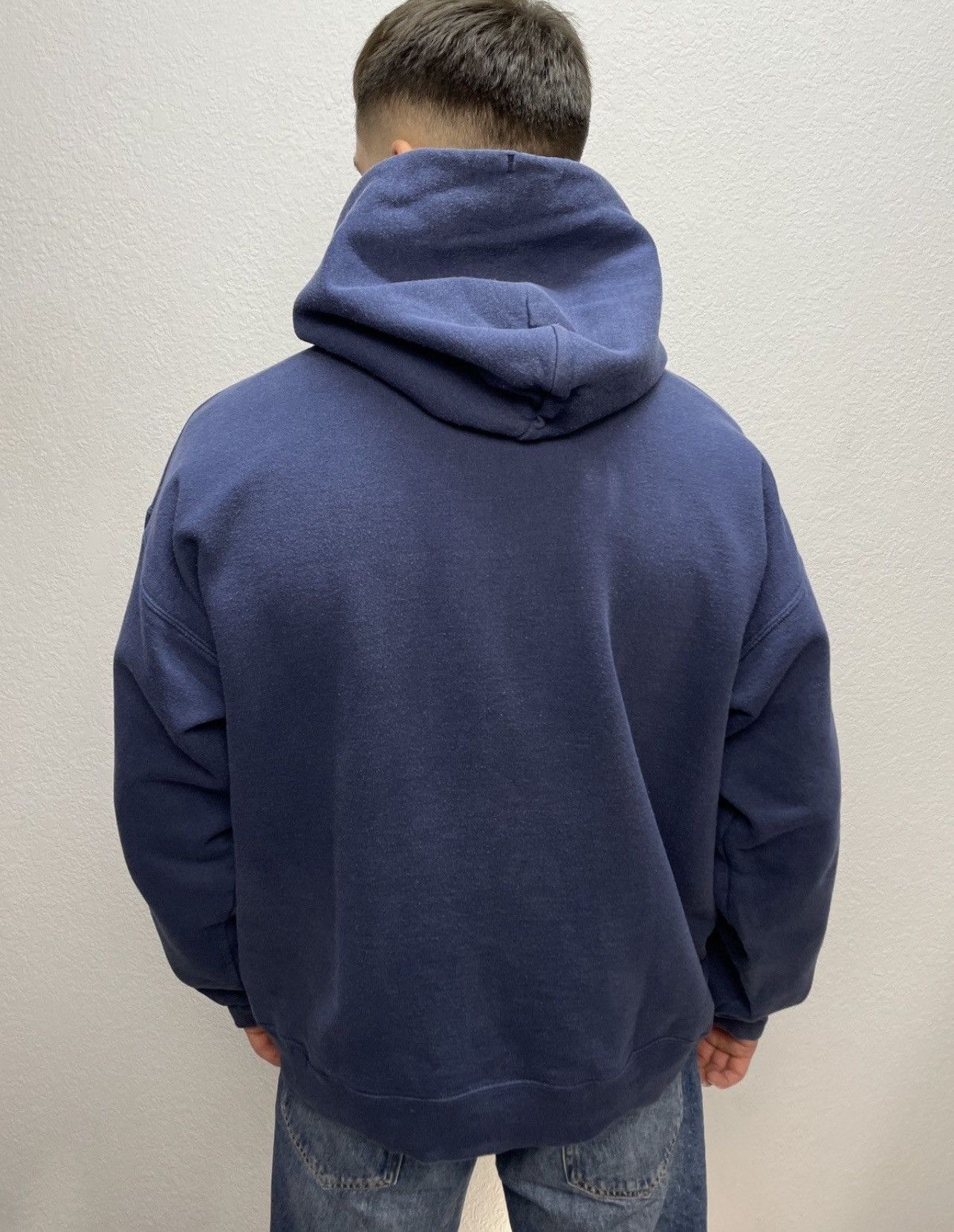 Thrasher Vintage Thrasher Navy Boxy Hoodie Skateboard Magazine Logo Size US M / EU 48-50 / 2 - 11 Thumbnail