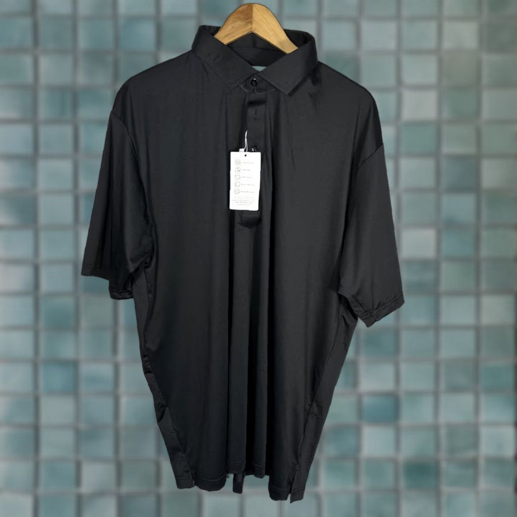 CO Collars & Co Polo Dress Collared Short Sleeve Black 2XL XXL Mens Lightweight Stretch Polyester Spandex Polo Shirt Casual Business Travel All Seasons Size US XXL / EU 58 / 5 - 1 Thumbnail