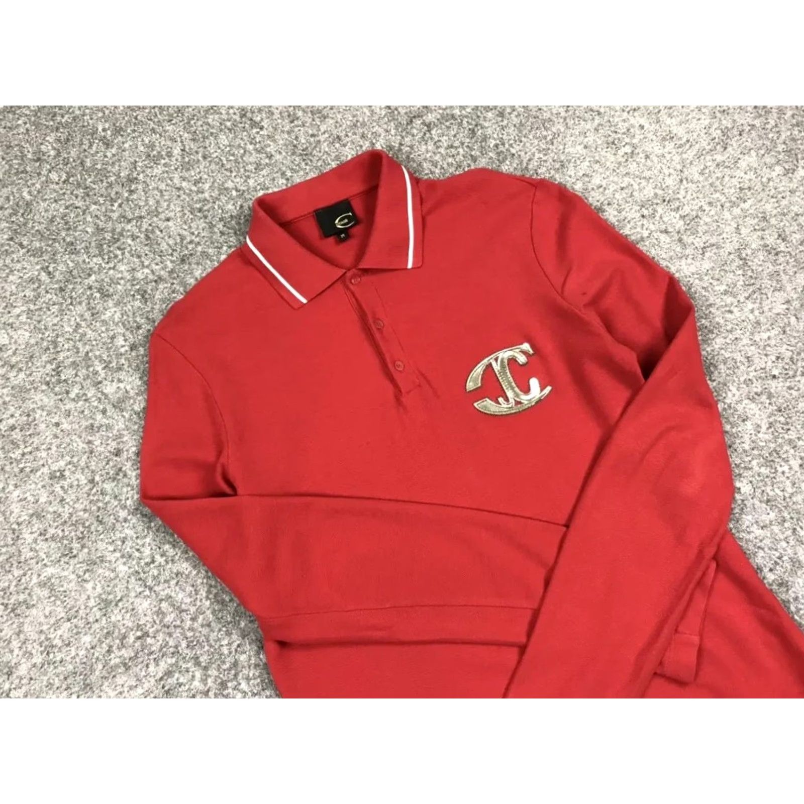 Roberto Cavalli Roberto Cavalli Mens Shirt Red Long Sleeve Logo Vintage Design Just gold logo Size US M / EU 48-50 / 2 - 4 Thumbnail