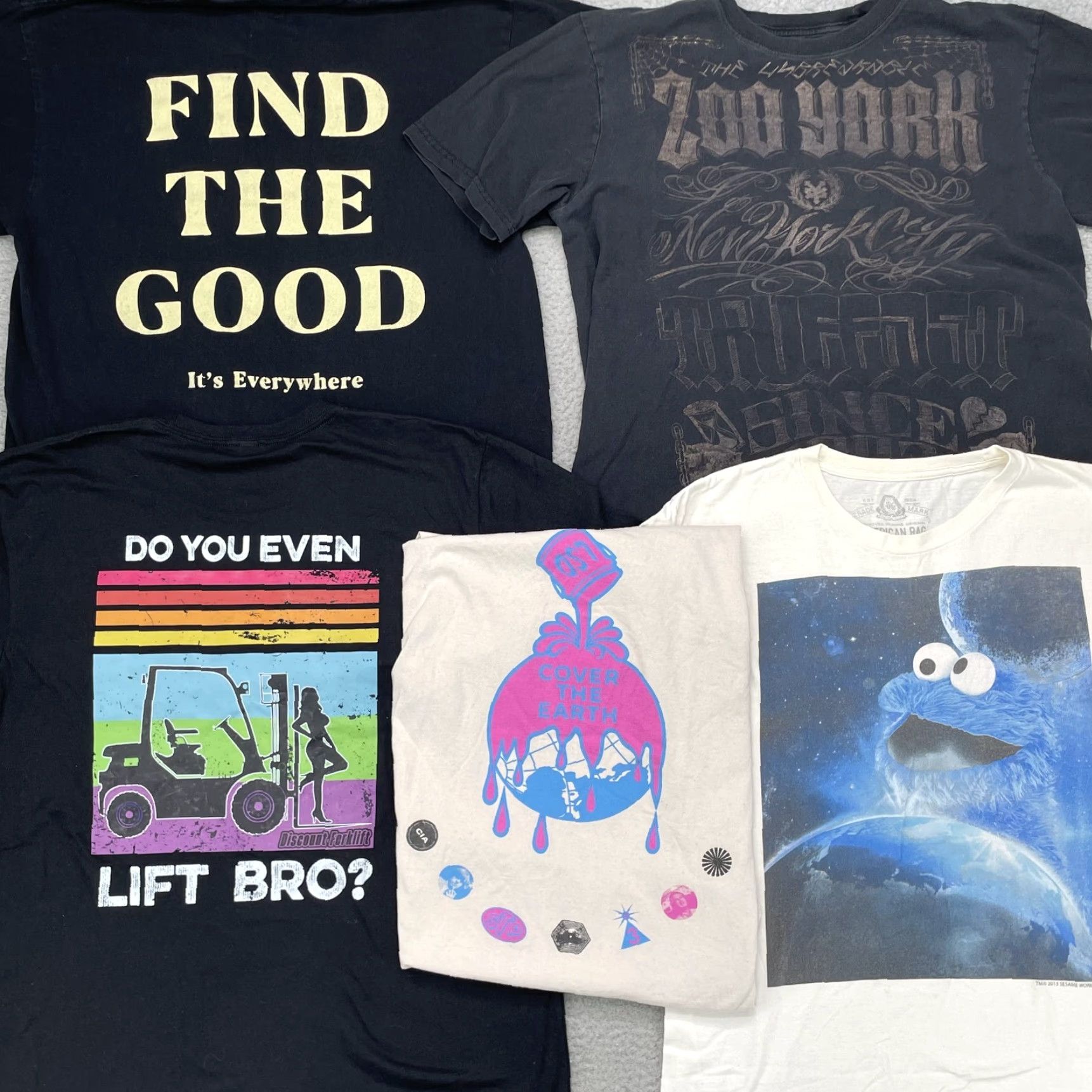Zoo York T Shirt Lot - Zoo York Mens Large T-Shirt (5-Pack) Surf Skate Y2K Graphic Multicolor Crew Neck Cotton All Seasons Regular Fit Mens Size US L / EU 52-54 / 3 - 4 Thumbnail