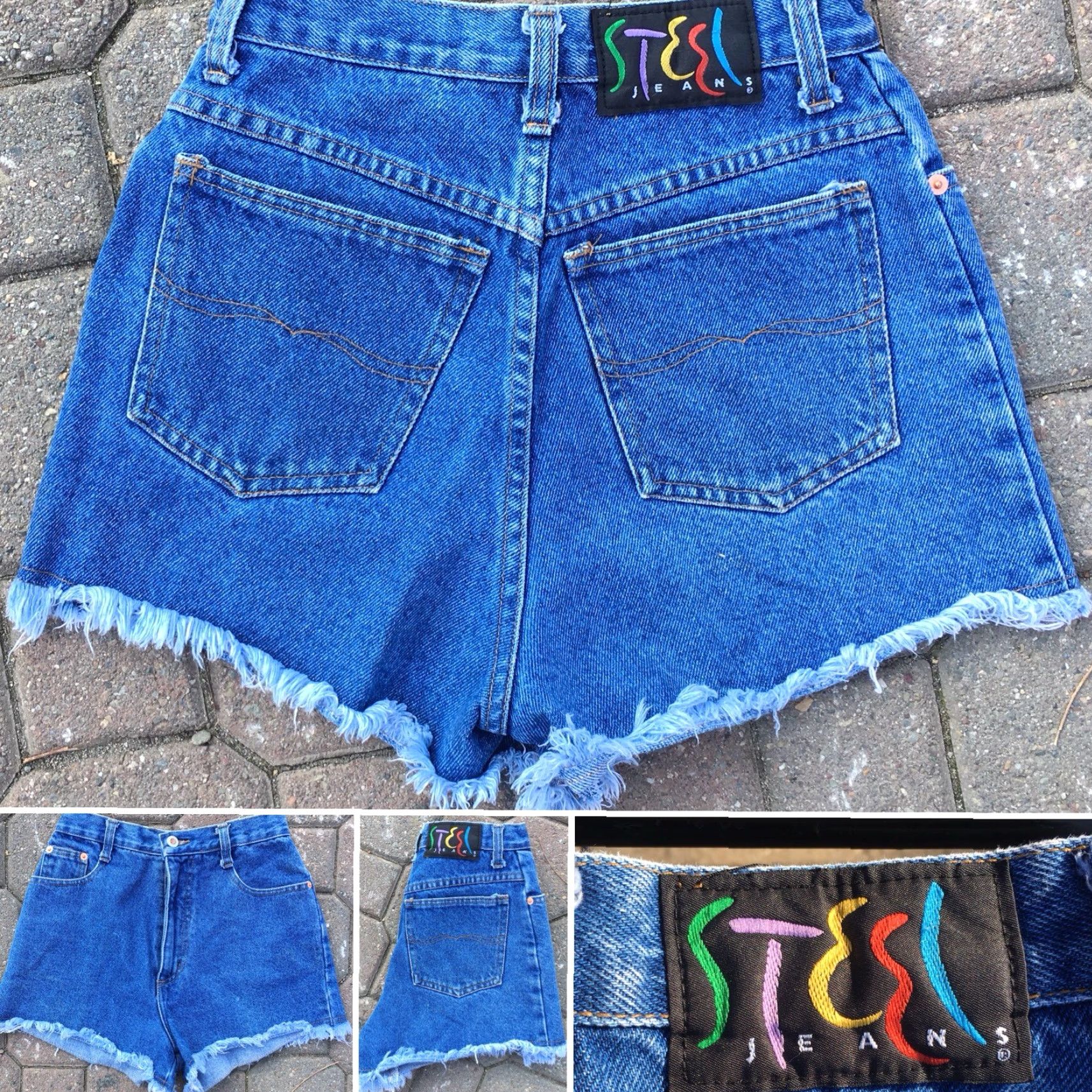 Vintage VINTAGE Steel Jeans High Waist Denim Shorts 7 25 in USA 80s 90s Jorts Blue Denim Grunge Womens Size 28" / US 6 / IT 42 - 2 Thumbnail