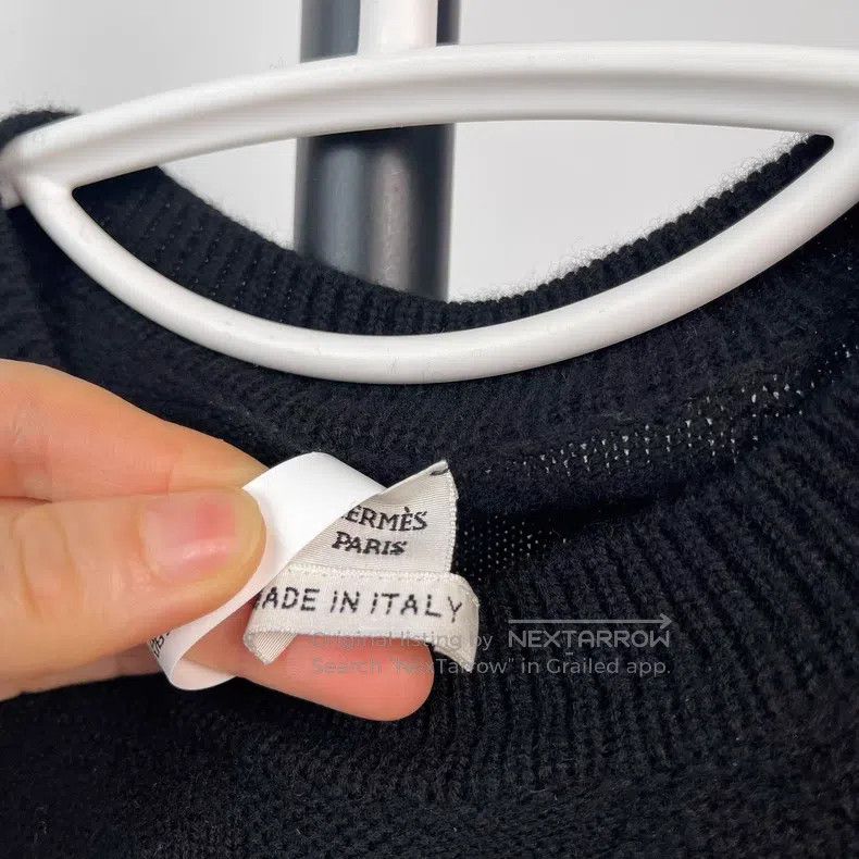 Hermes Hermes Black Pure Wool Knit Sweater Logo Pattern Size XS / US 0-2 / IT 36-38 - 3 Thumbnail