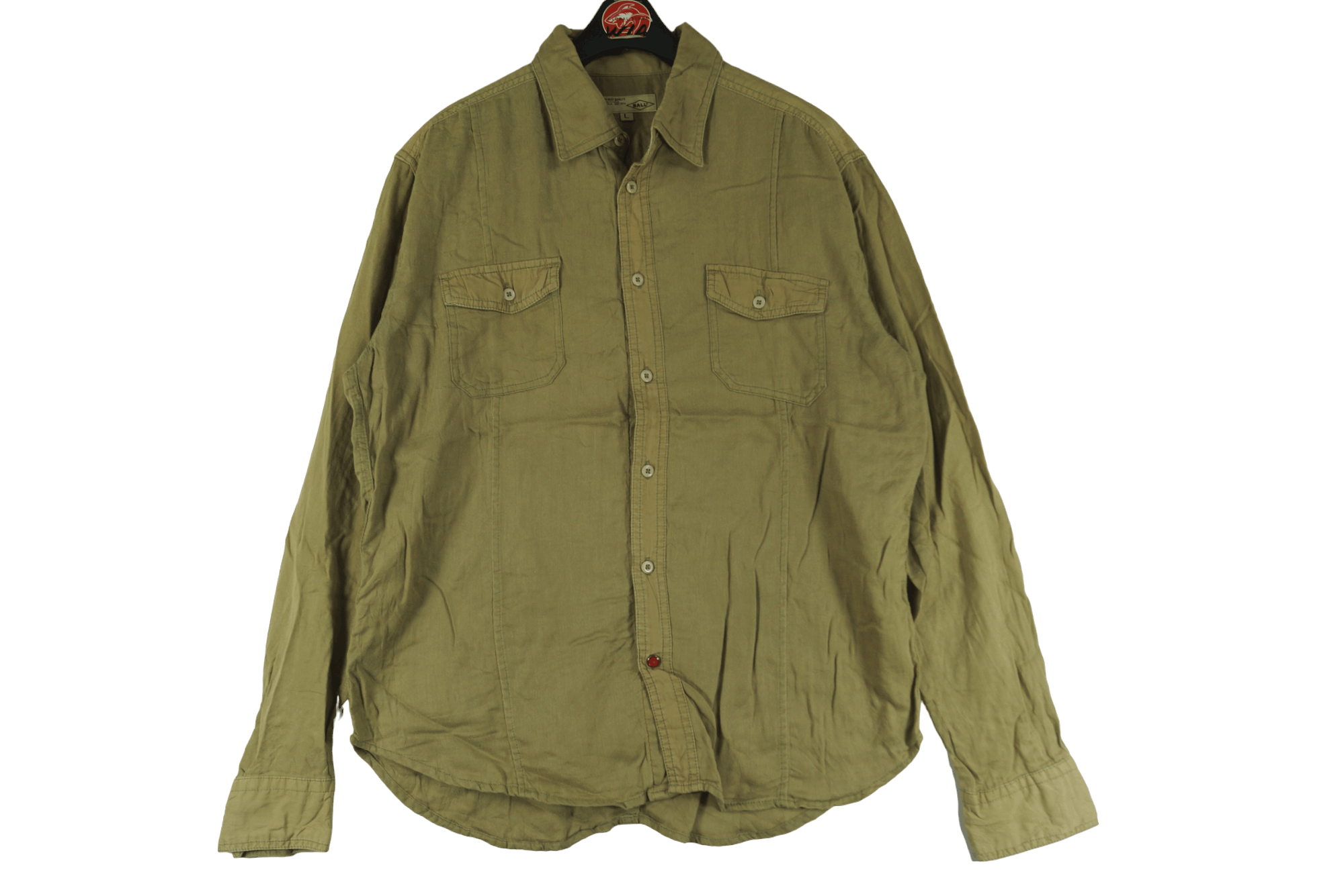 image of Italian Designers Ball Italian Design Shirt Buttonup Nice Design in Dark Green, Men's (Size Large)