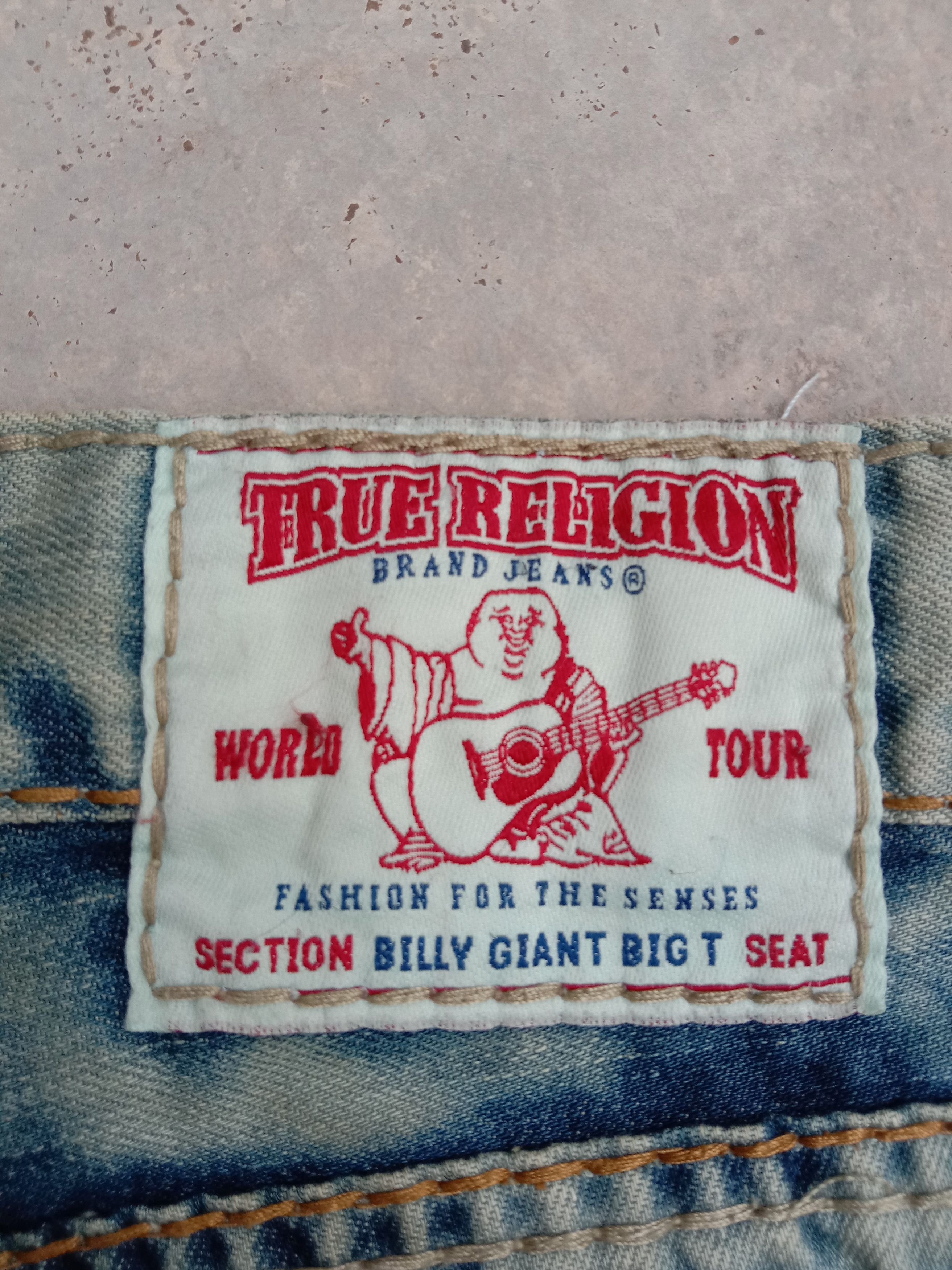True Religion × Vintage Vintage True Religion Acid Wash Billy Giant Big T Short Pant Size US 33 - 3 Thumbnail