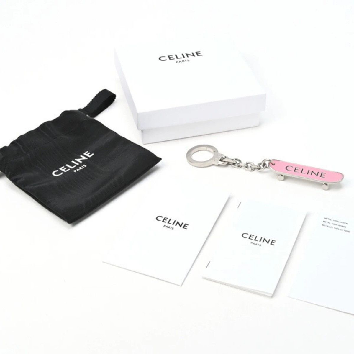 Celine Celine Skateboard Charm Bag Key Chain in Pink. Size ONE SIZE - 3 Thumbnail