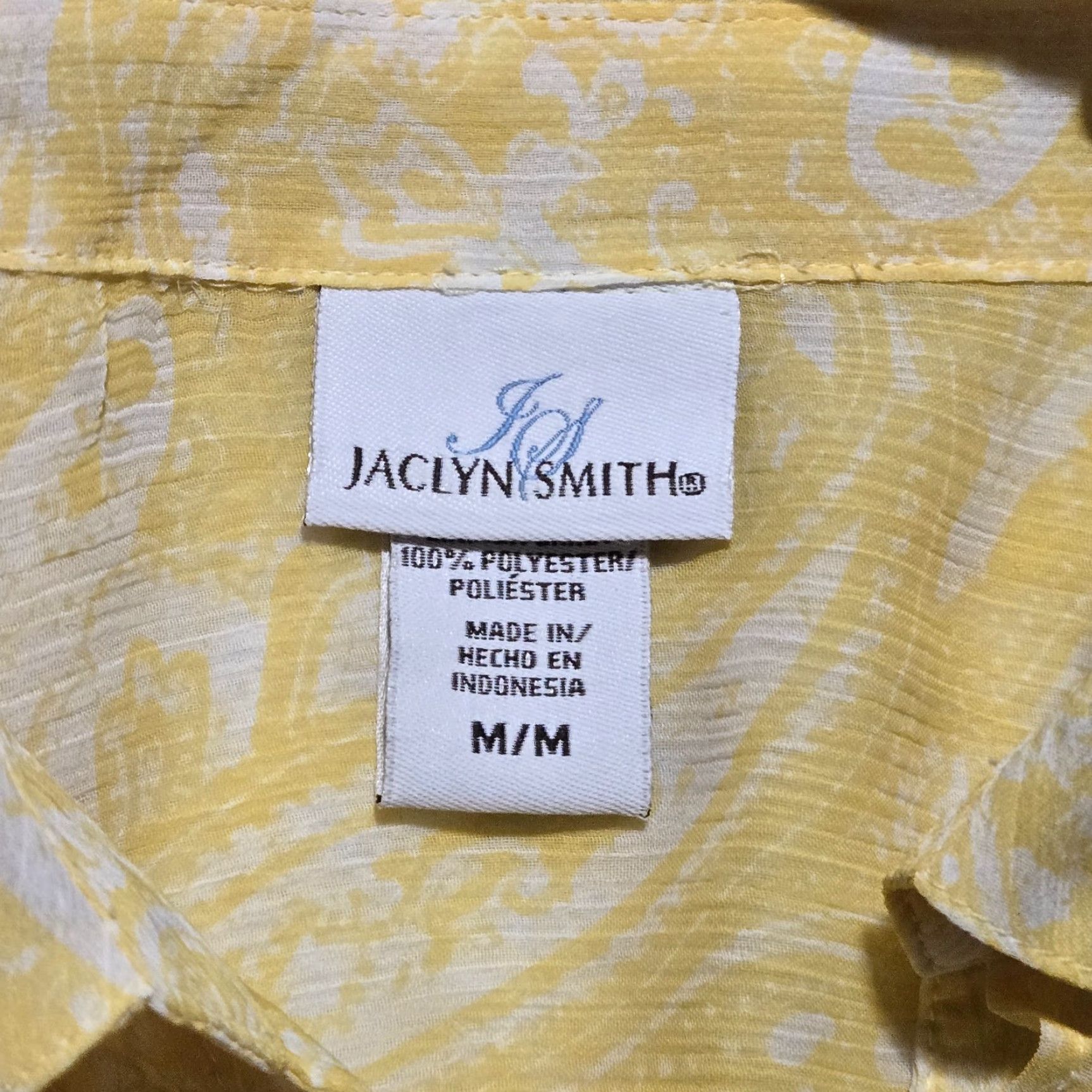Vintage Jaclyn Smith Blouse Shirt Adult Women's M Yellow Button Up Ruffles Top Womens Size M / US 6-8 / IT 42-44 - 3 Thumbnail