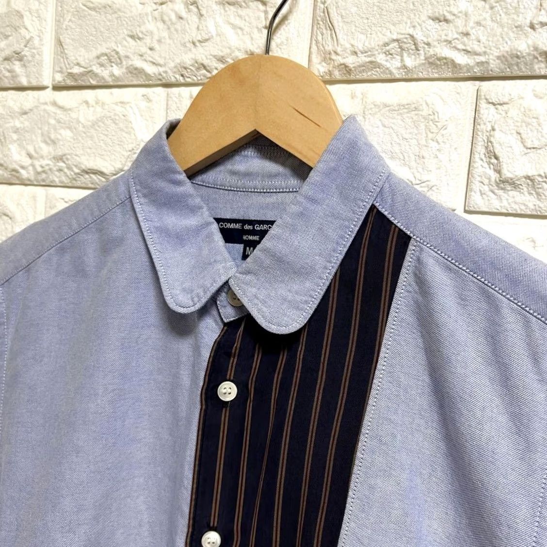 Comme des Garcons Girl Comme des Garçons Homme Long Sleeve Shirt, M, Patchwork, Blue, Cotton, Button-Up, Japan, Mens Size US M / EU 48-50 / 2 - 4 Thumbnail