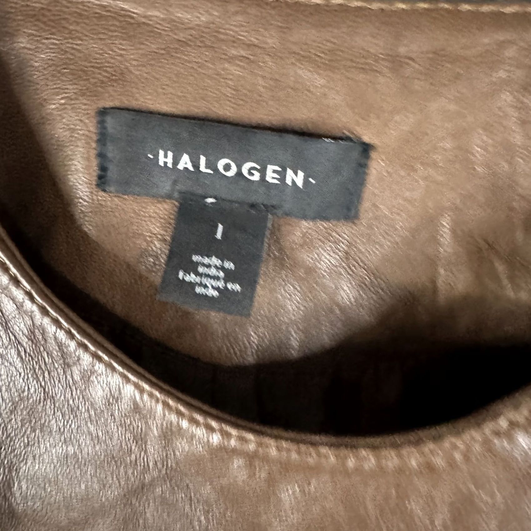 Vintage Halogen Leather Jacket Womens Large Brown Moto Asymmetrical Zip Pockets Lined Jacket Women L Size L / US 10 / IT 46 - 7 Thumbnail