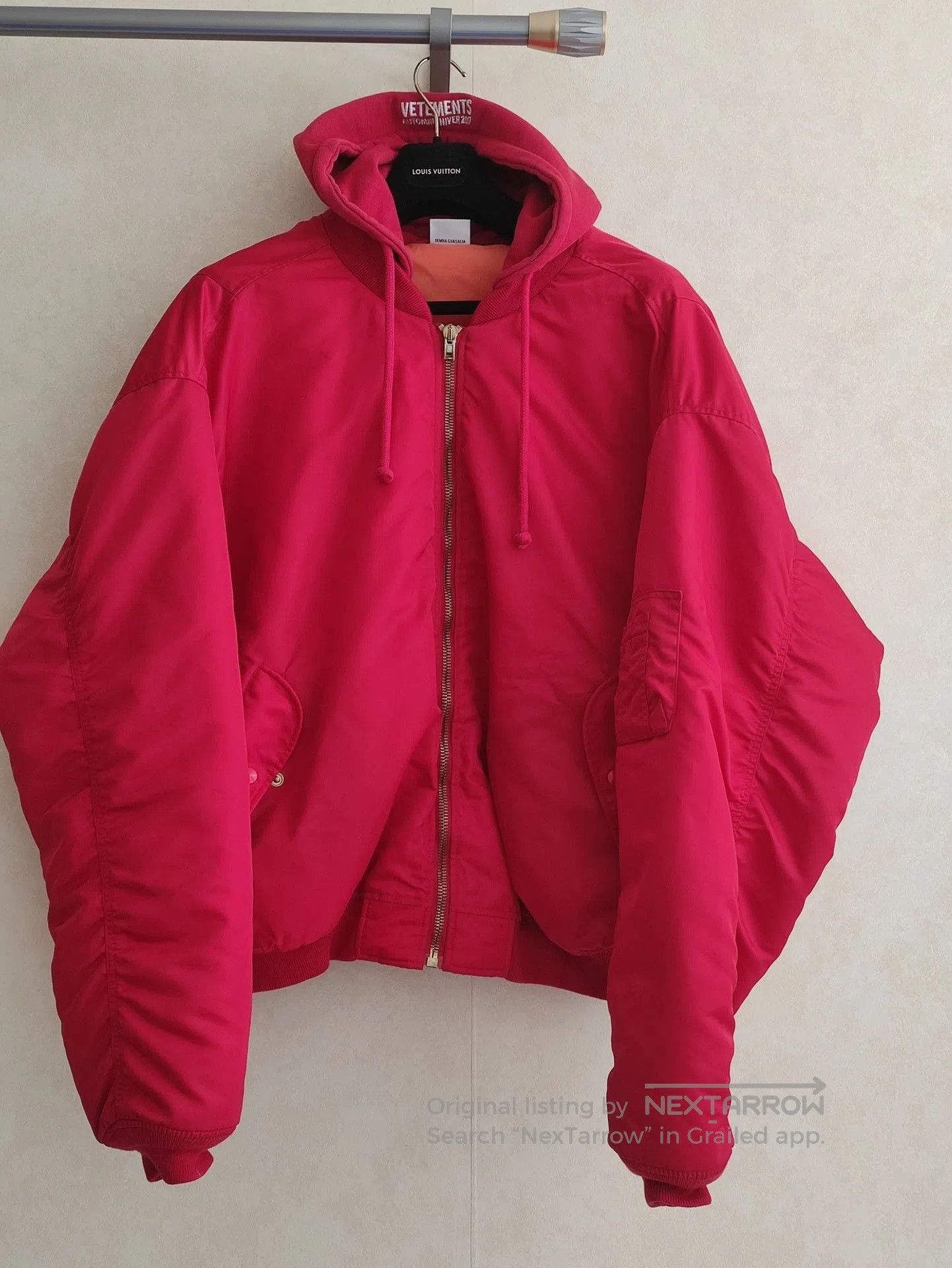 Vetements Vetements Red Hooded Bomber Jacket. Size US XS / EU 42 / 0 - 1 Thumbnail