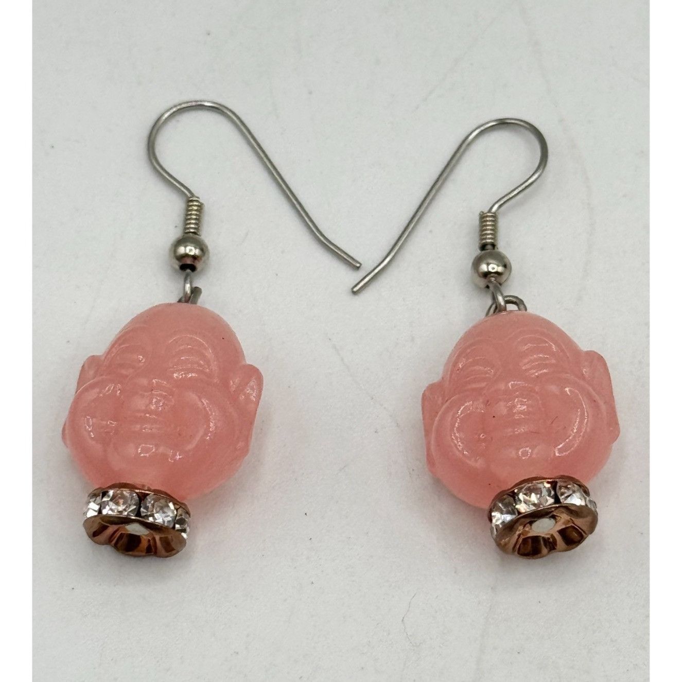 Other Pink rhinestone Buddha dangle earrings Size ONE SIZE - 1 Thumbnail