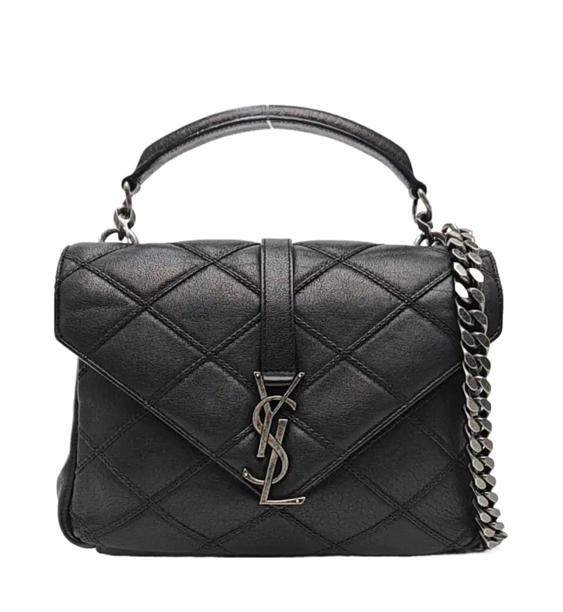 Saint Laurent Paris Saint Laurent Paris YSL COLLEGE Medium black sheepskin quilted envelope clutch s Size ONE SIZE - 1 Thumbnail