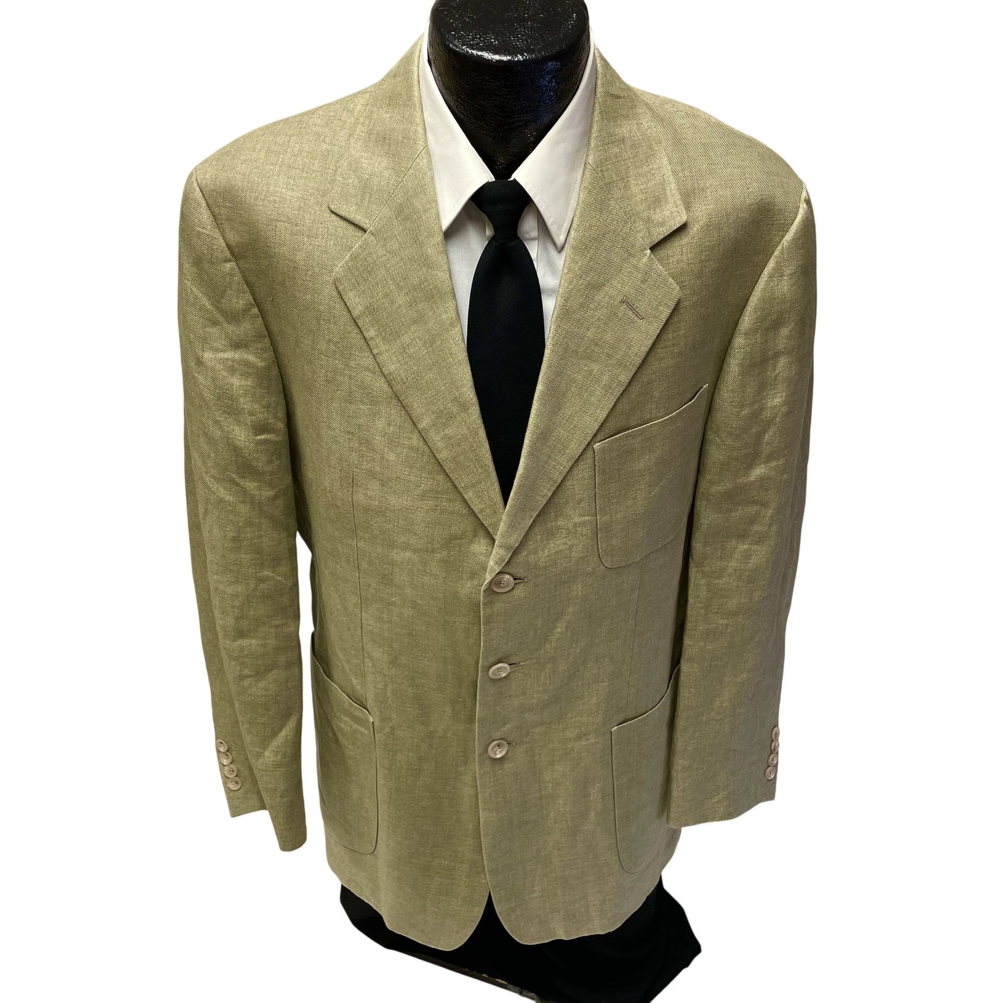 Nordstrom Vtg Nordstrom Natural Style Light Green LINEN Sport Coat Size 42L - 1 Thumbnail