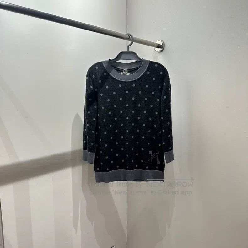 Hermes Hermes Polka Dot High Neck Knit Top Size S / US 4 / IT 40 - 1 Thumbnail