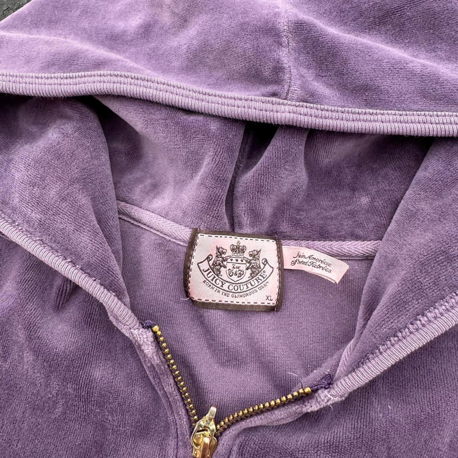 Juicy Couture × Vintage Juicy Couture Velour Zip Up Hoodie Size XL / US 12-14 / IT 48-50 - 3 Thumbnail