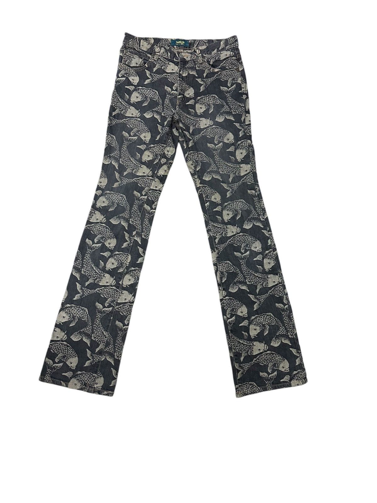 Japanese Brand Mash mania overprint Koi fish flair jeans Size US 32 / EU 48 - 1 Thumbnail