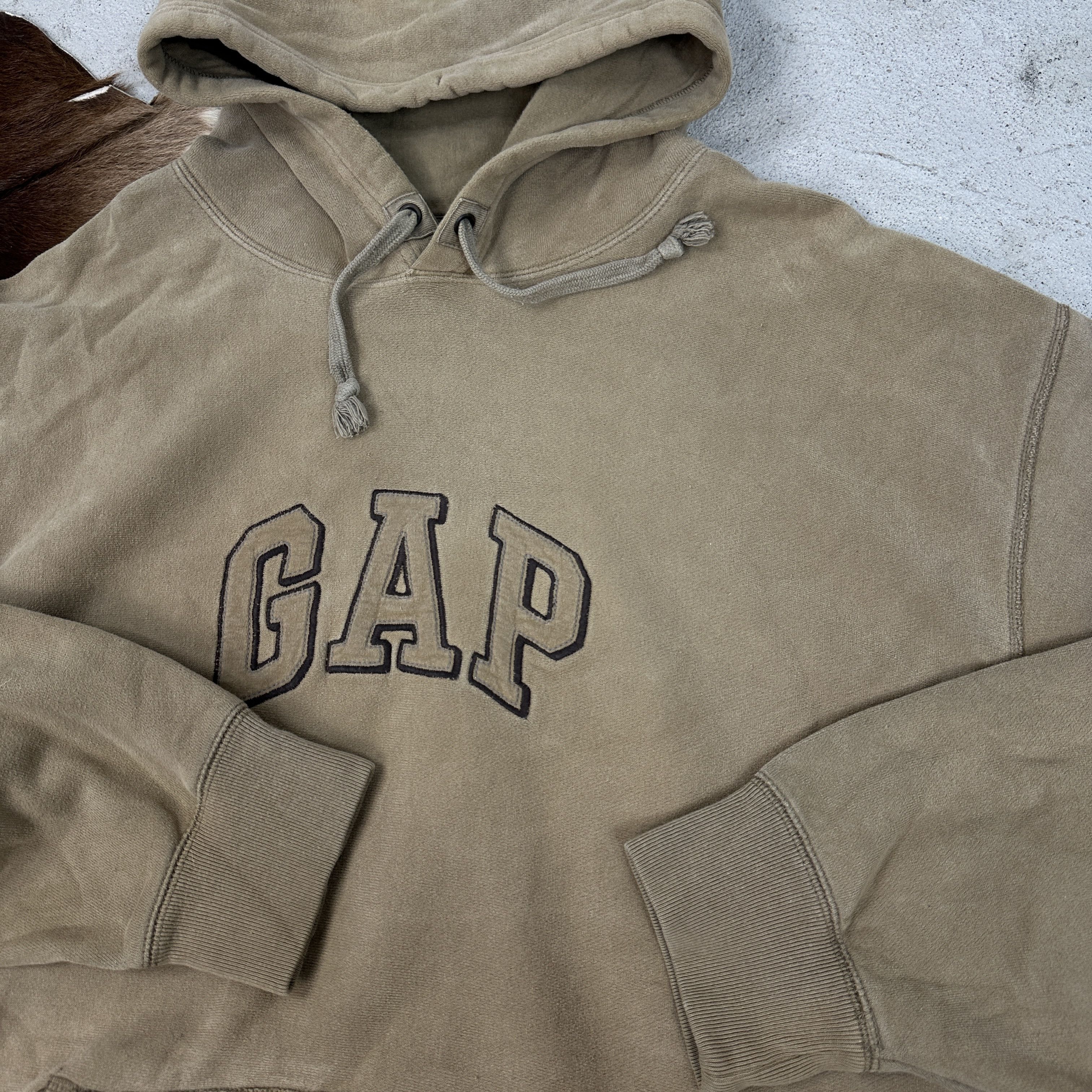 Gap × Vintage Vintage Streetwear Sporty GAP Penaut Brown Hoodie 00s Size US L / EU 52-54 / 3 - 2 Thumbnail