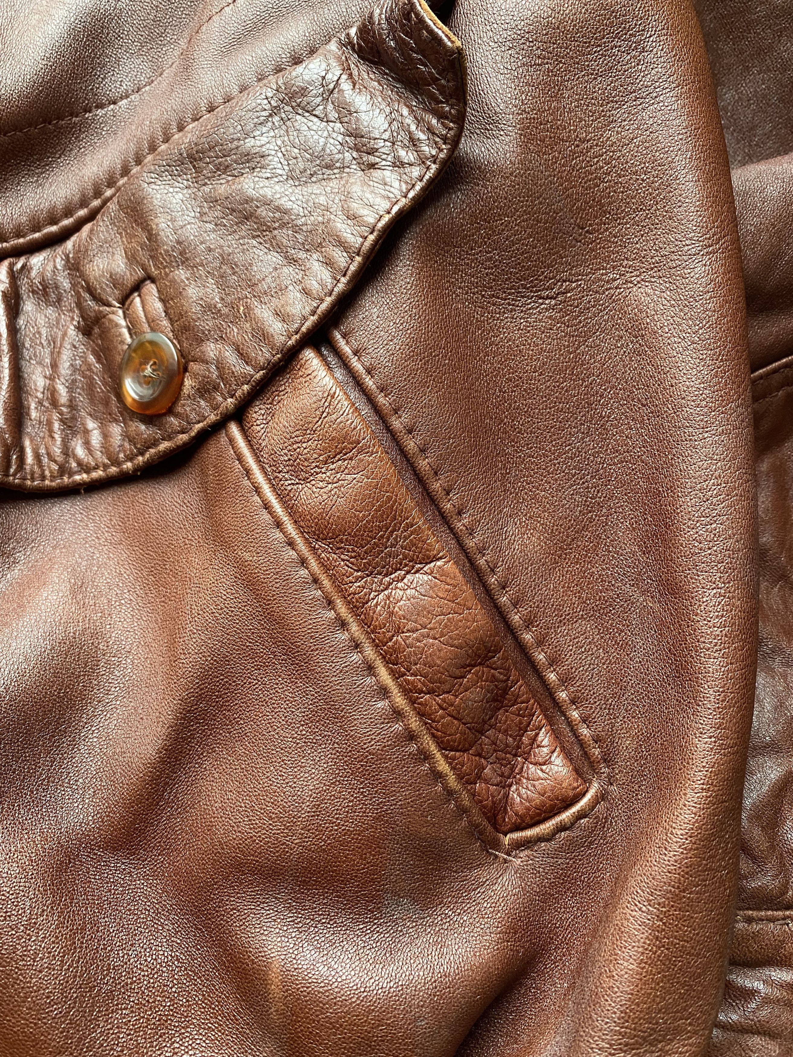 Genuine Leather Vintage Leather jacket Bomber Basic Element Size US XL / EU 56 / 4 - 6 Thumbnail