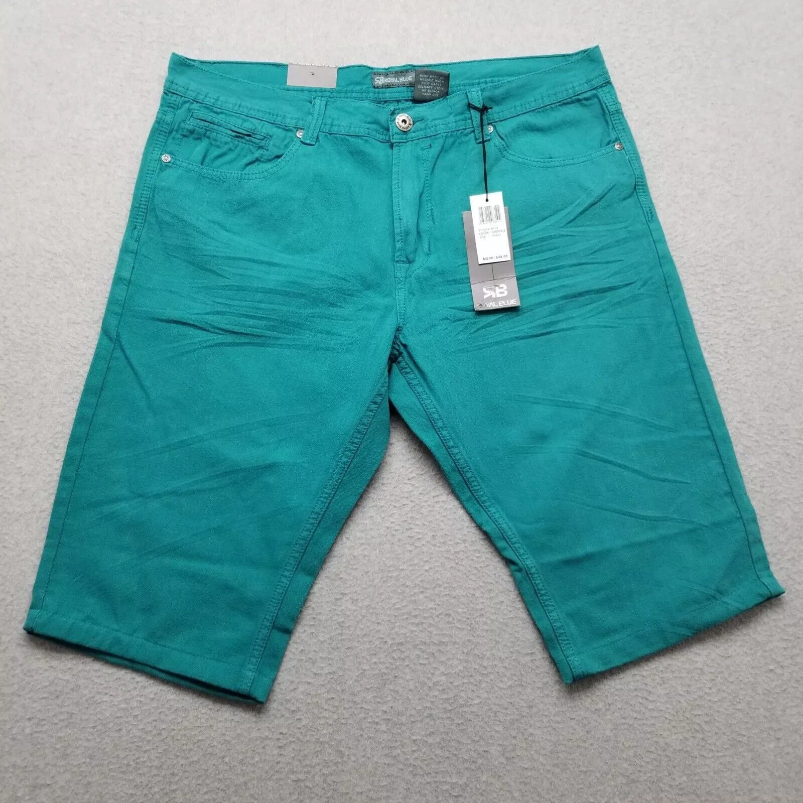 Other Royal Blue Shorts Mens 40 Chino Pockets Slim Casual Cotton Size US 40 / EU 56 - 1 Thumbnail