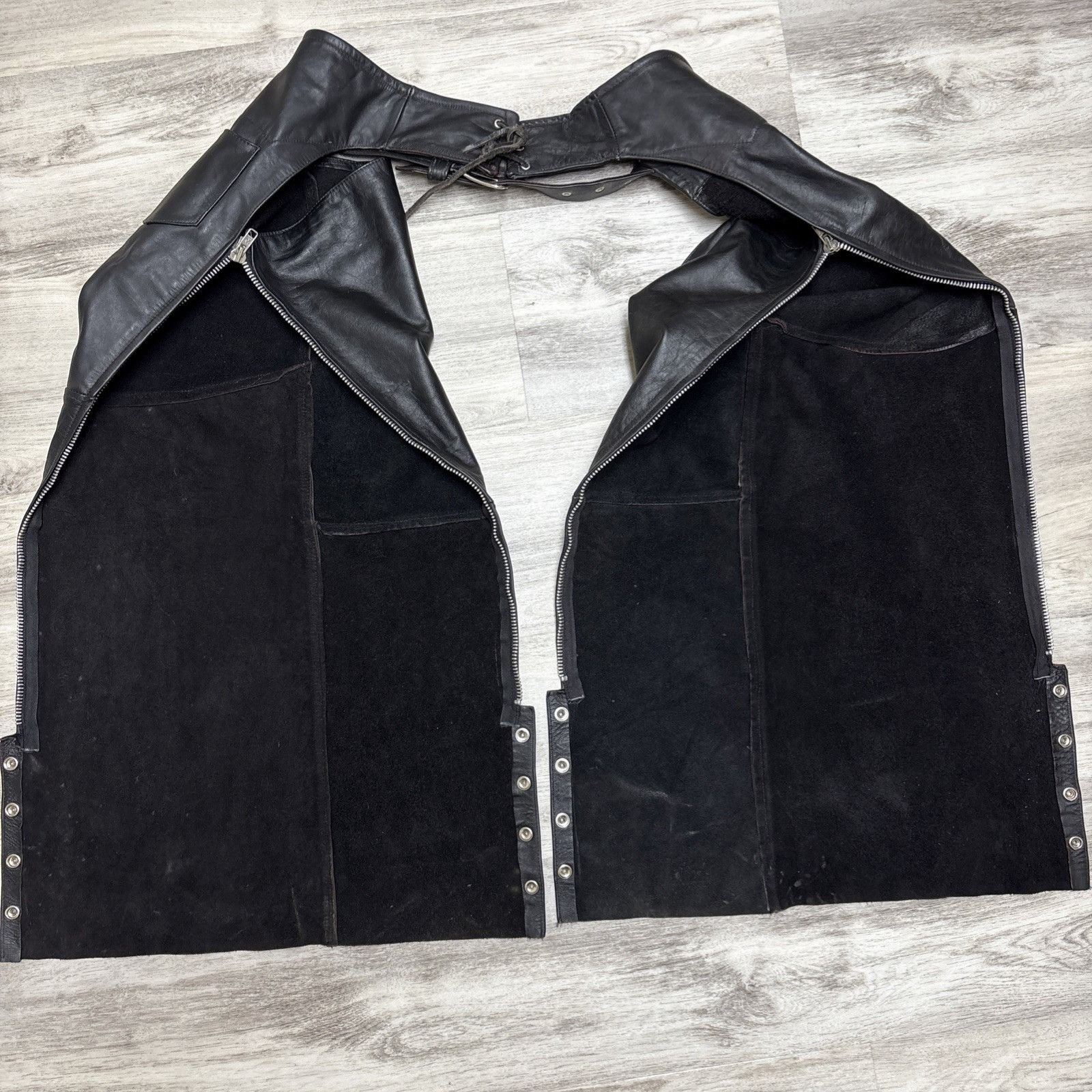 Other Vintage Leather Chaps Mens Large Black Bootcut Full Grain Mo Size US 36 / EU 52 - 9 Thumbnail