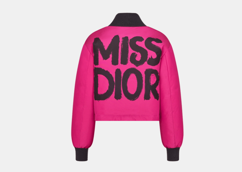 Dior o1w1db11225 457C66 Cropped Bomber Jacket in Bright Pink Size M / US 6-8 / IT 42-44 - 2 Thumbnail