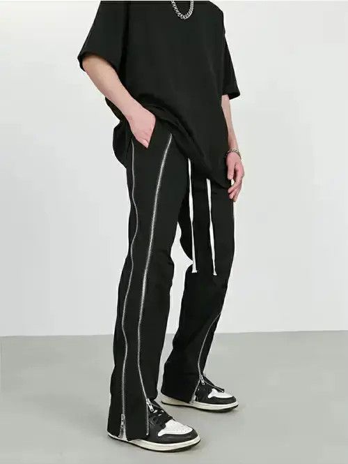Designer × Vintage zipper flared vibe utility punk pants Size US 32 / EU 48 - 3 Thumbnail