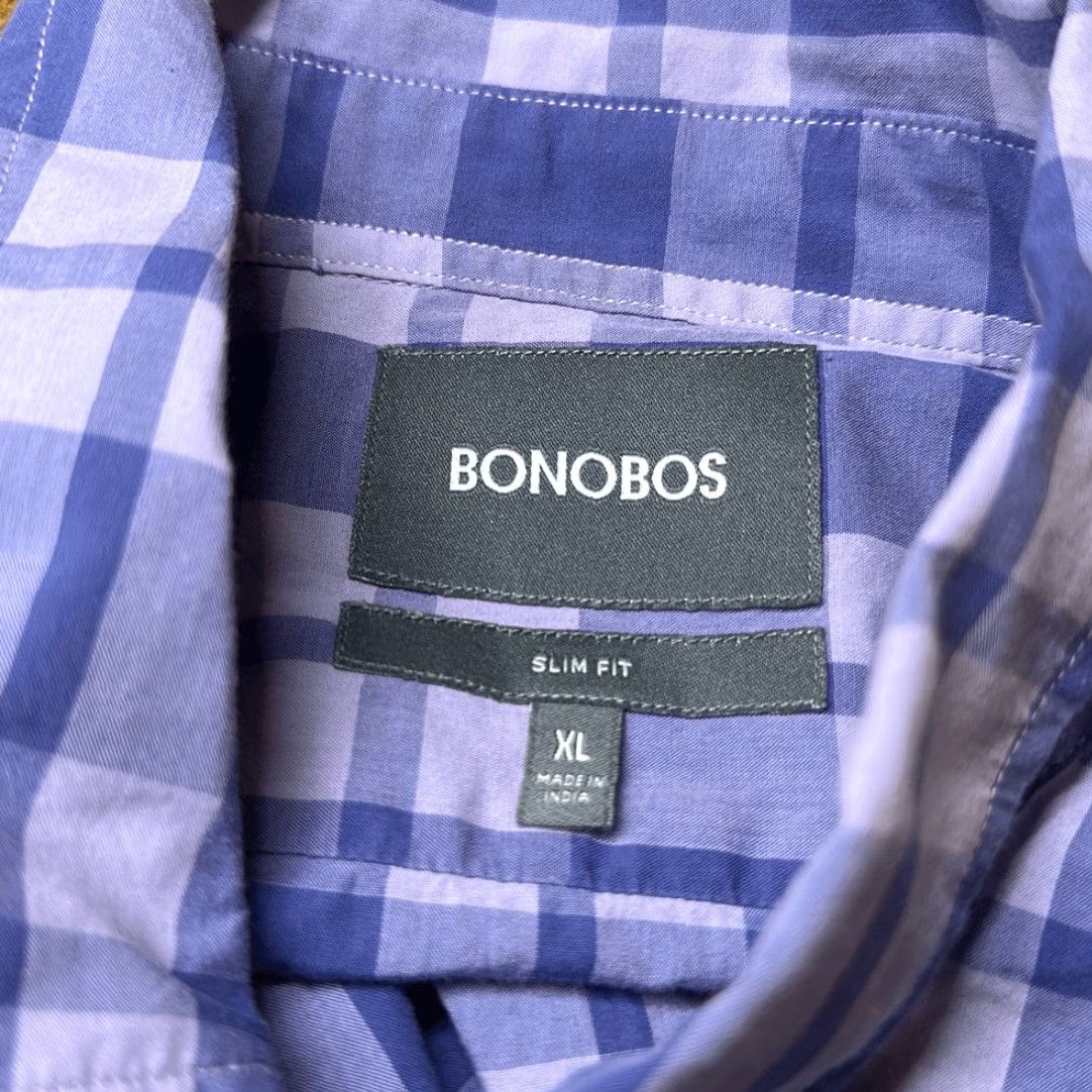 Bonobos Bonobos Mens Slim Fit Button-Down Long Sleeve Shirt XL Purple Size US XL / EU 56 / 4 - 5 Thumbnail