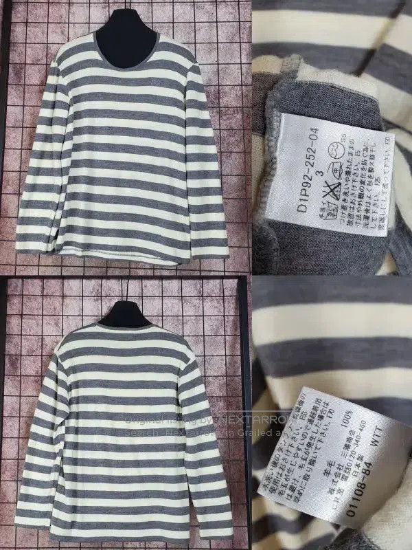 Burberry Burberry Grey Striped Wool Long Sleeve Knitwear. Size US L / EU 52-54 / 3 - 2 Thumbnail